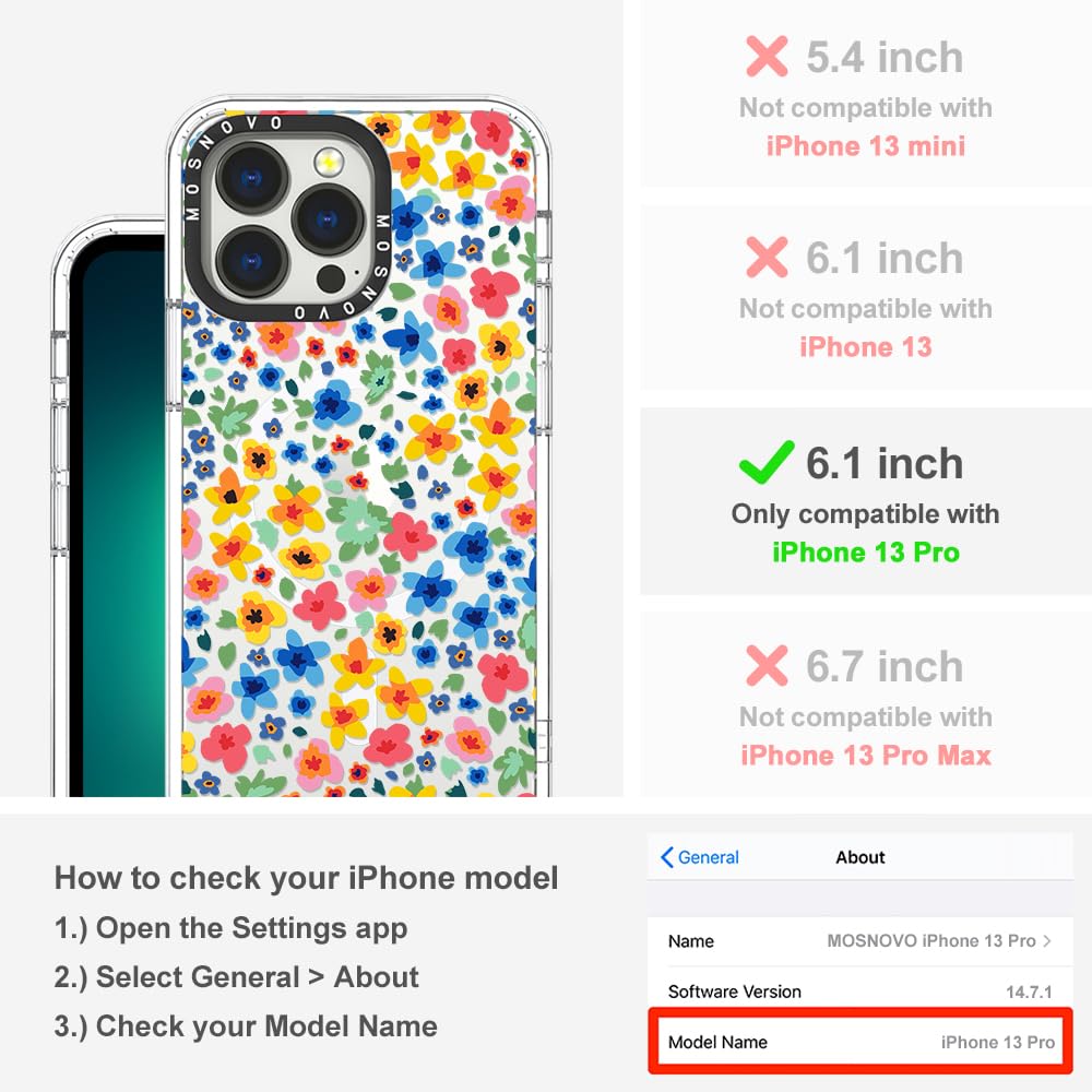 Foto 3 pulgar | Funda De Teléfono Mosnovo Compatible Con Iphone 13 Pro Little Flowers - Venta Internacional.