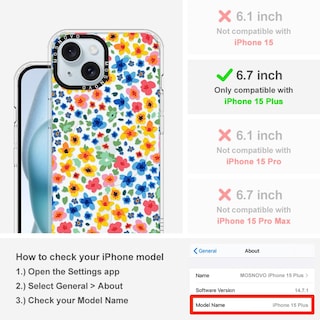 Foto 2 | Funda De Teléfono Mosnovo Buffertech A Prueba De Golpes Para Iphone 15/14 Pl - Venta Internacional.