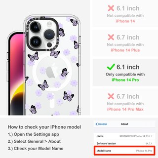 Foto 2 | Funda De Teléfono Mosnovo Compatible Con Iphone 14 Pro Lilac - Venta Internacional.