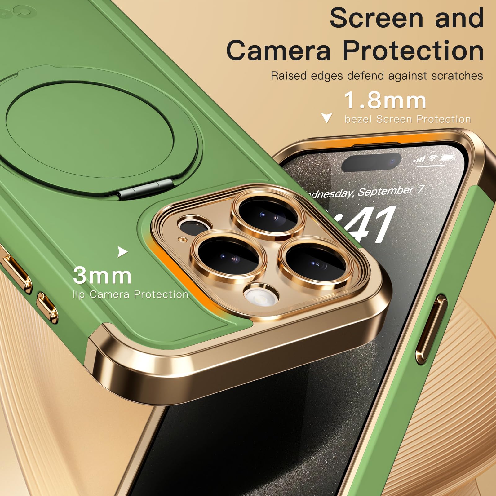 Foto 7 pulgar | Funda De Teléfono Coolqo Para Iphone 15 Pro Max Con Soporte Magnético - Venta Internacional.