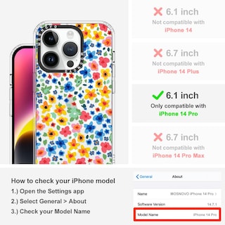 Foto 2 | Funda De Teléfono Mosnovo Para Iphone 14 Pro Buffertech 2m Drop Clea - Venta Internacional.