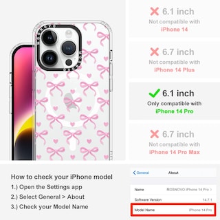 Foto 2 | Funda De Teléfono Mosnovo Compatible Con Iphone 14 Pro Bowtiful Love - Venta Internacional.