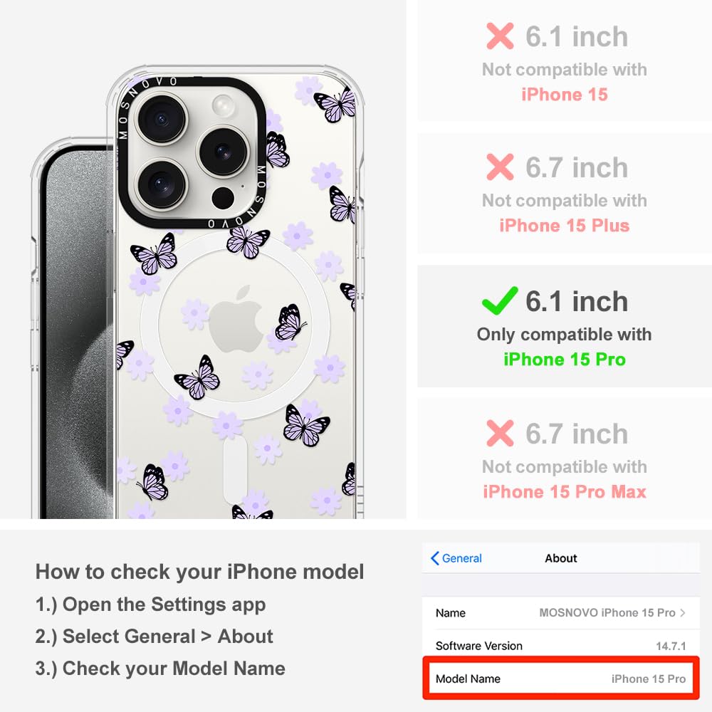 Foto 3 pulgar | Funda De Teléfono Mosnovo Compatible Con Iphone 15 Pro Lilac - Venta Internacional.