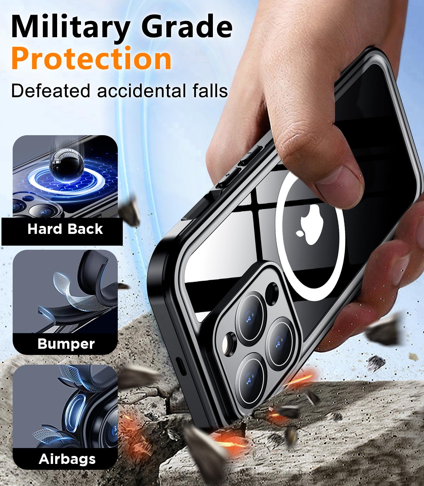 Foto 5 pulgar | Funda Magnética Impermeable Temdan Con Pantalla Para Iphone 14 Pro  - Venta Internacional.