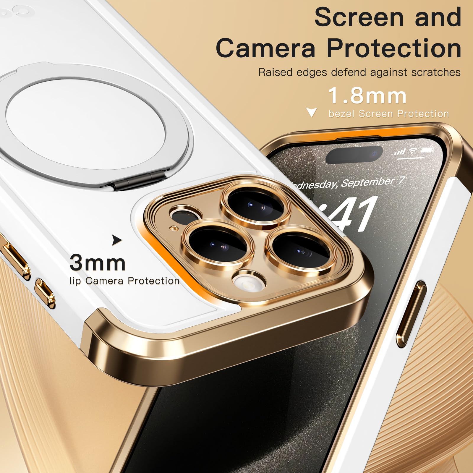 Foto 6 | Funda De Teléfono Coolqo Para Iphone 15 Pro Max Con Soporte Magnético - Venta Internacional.