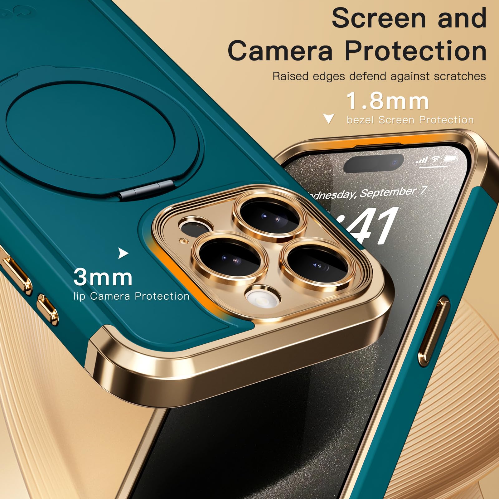Foto 7 pulgar | Funda De Teléfono Coolqo Para Iphone 15 Pro Max Con Soporte Magnético - Venta Internacional.