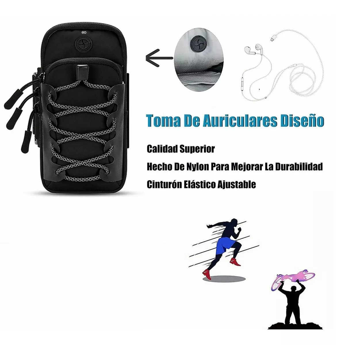 Foto 4 pulgar | Language Bolsa De Brazo Deportivo Brazalete Reflectante Para Correr Eo Safe Imports Esi-14732-1 Negro