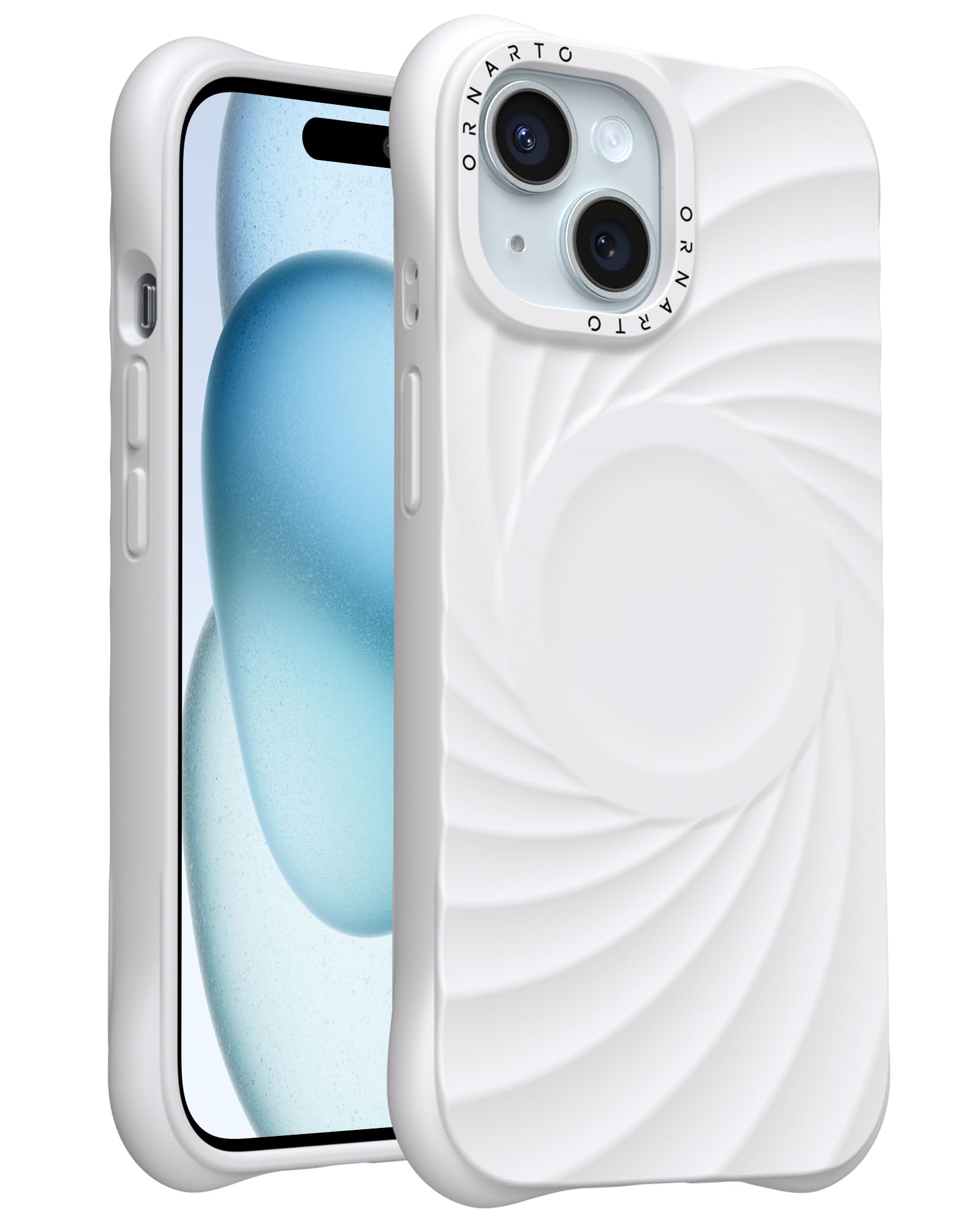 Foto 2 pulgar | Funda Ornarto Vortuxe Para Iphone 15 6.1 De Silicona Blanca - Venta Internacional.