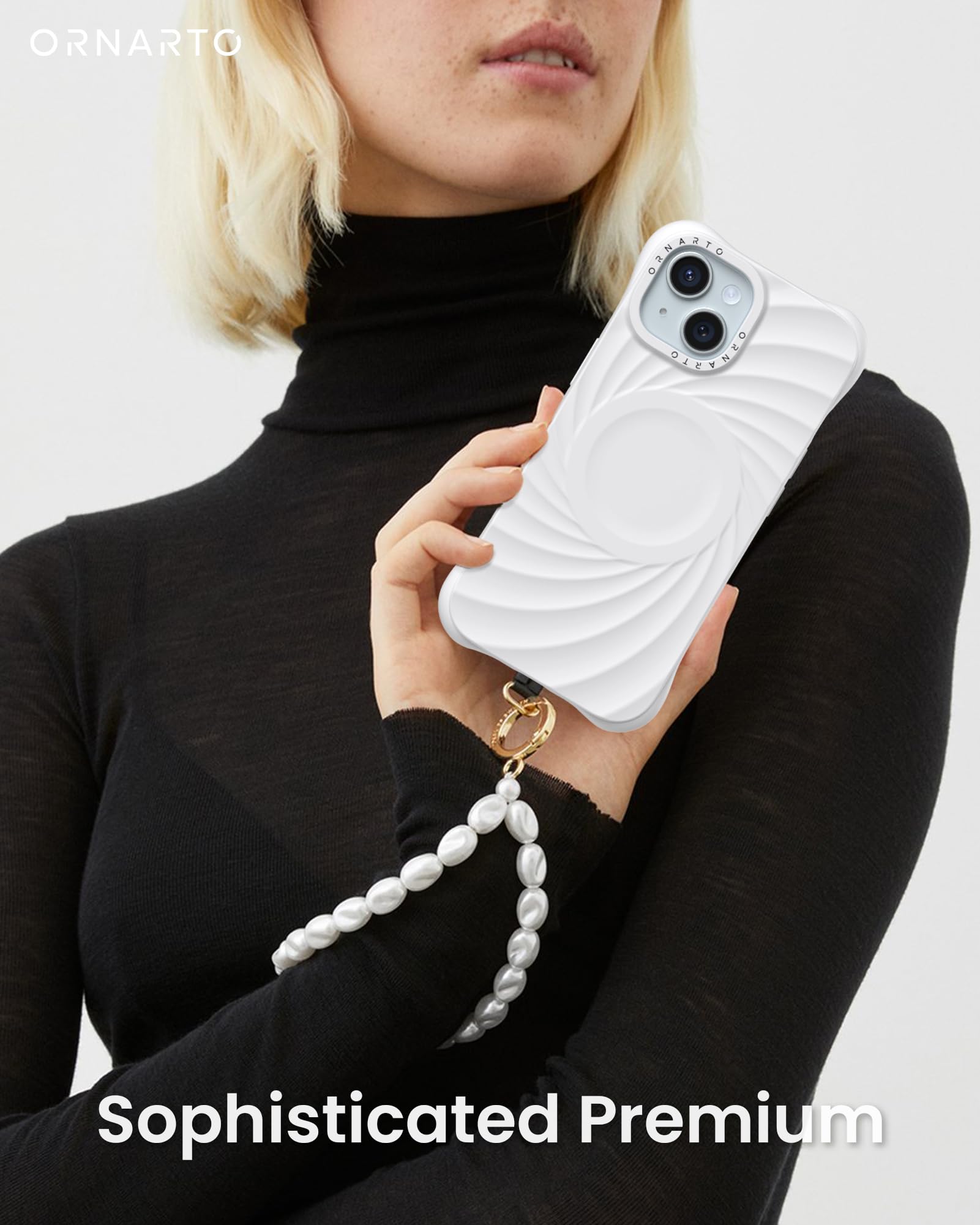 Foto 7 pulgar | Funda Ornarto Vortuxe Para Iphone 15 6.1 De Silicona Blanca - Venta Internacional.