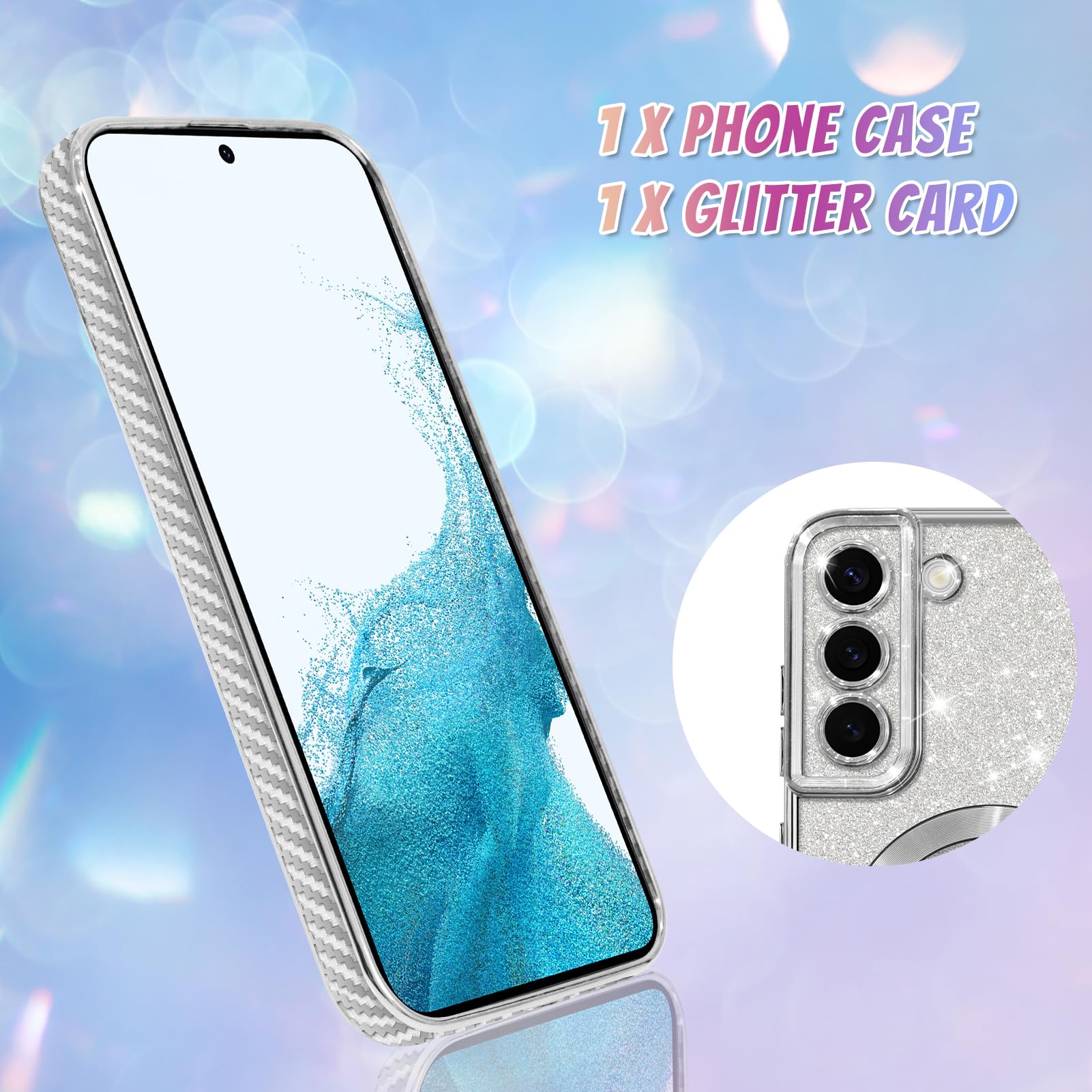 Foto 3 pulgar | Funda De Teléfono Bonoma Compatible Con Samsung Galaxy S22 Silver - Venta Internacional.