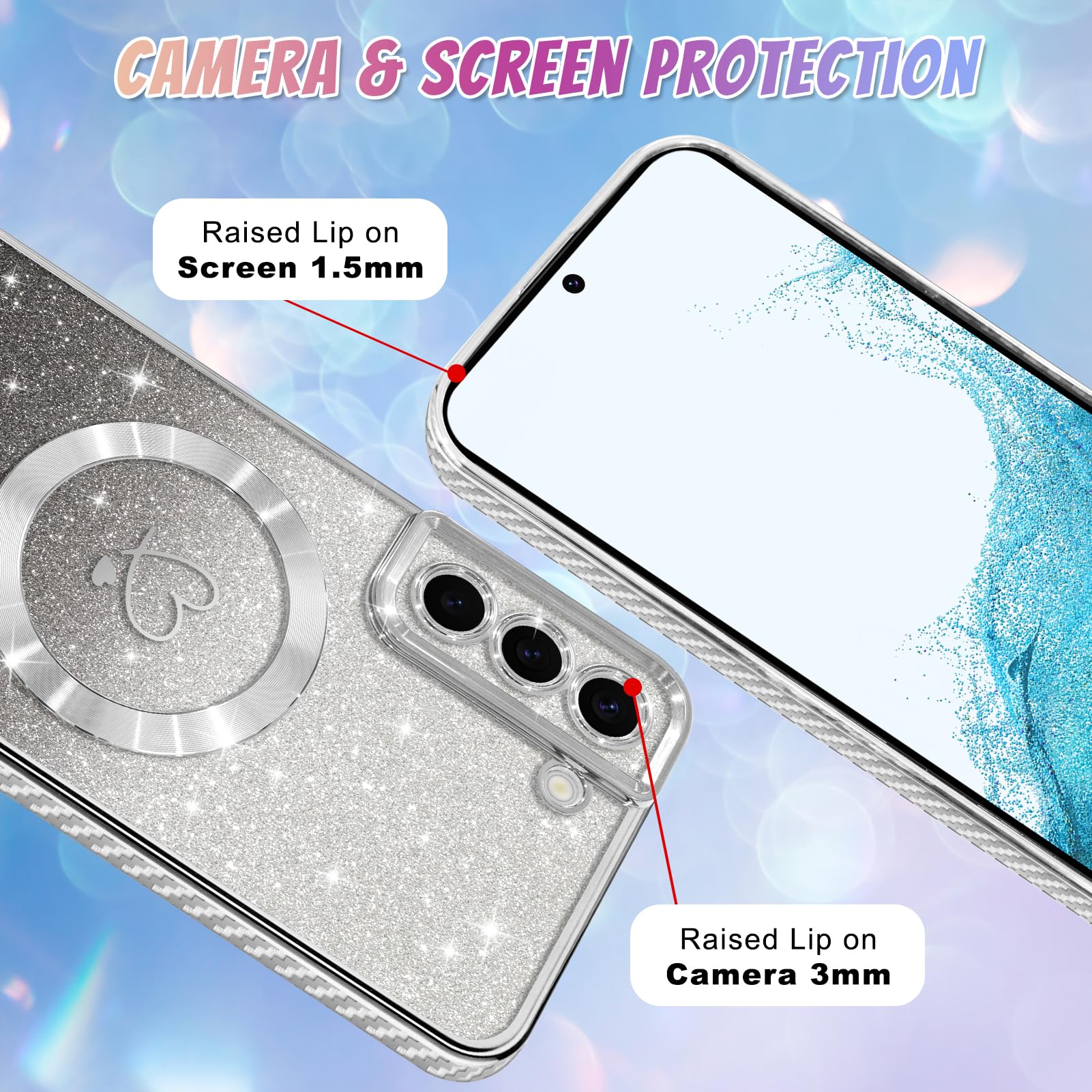 Foto 5 pulgar | Funda De Teléfono Bonoma Compatible Con Samsung Galaxy S22 Silver - Venta Internacional.