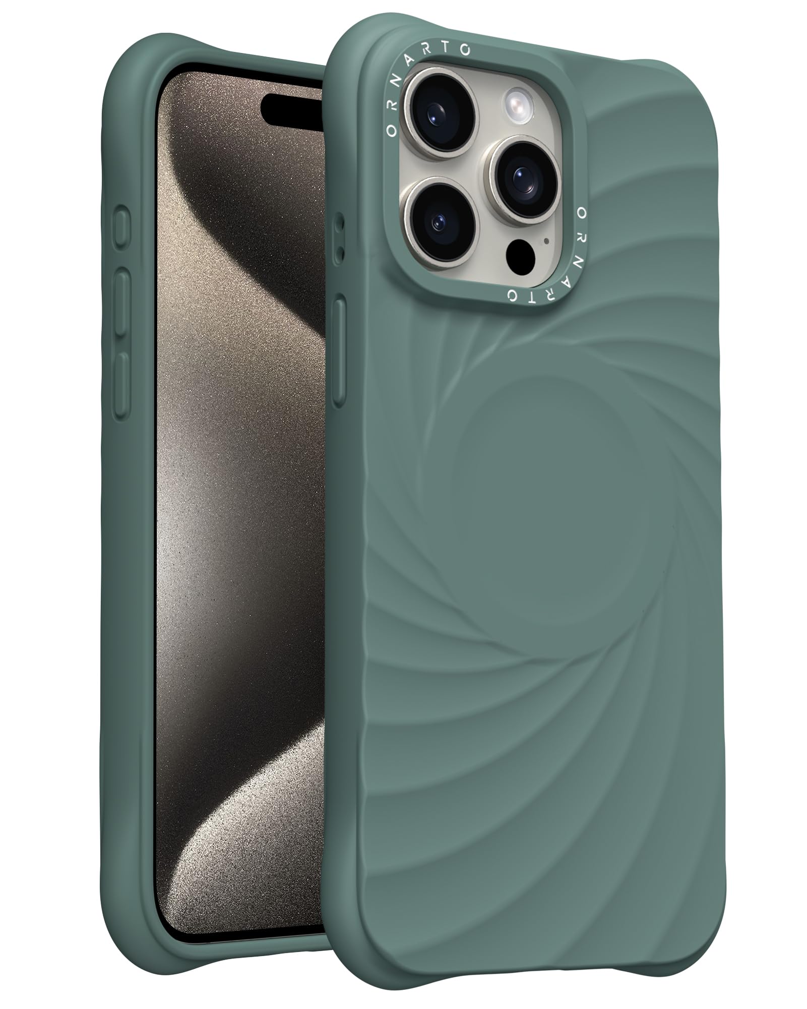 Funda De Teléfono Ornarto Vortuxe Para Iphone 15 Pro Max Pine Green - Venta Internacional.