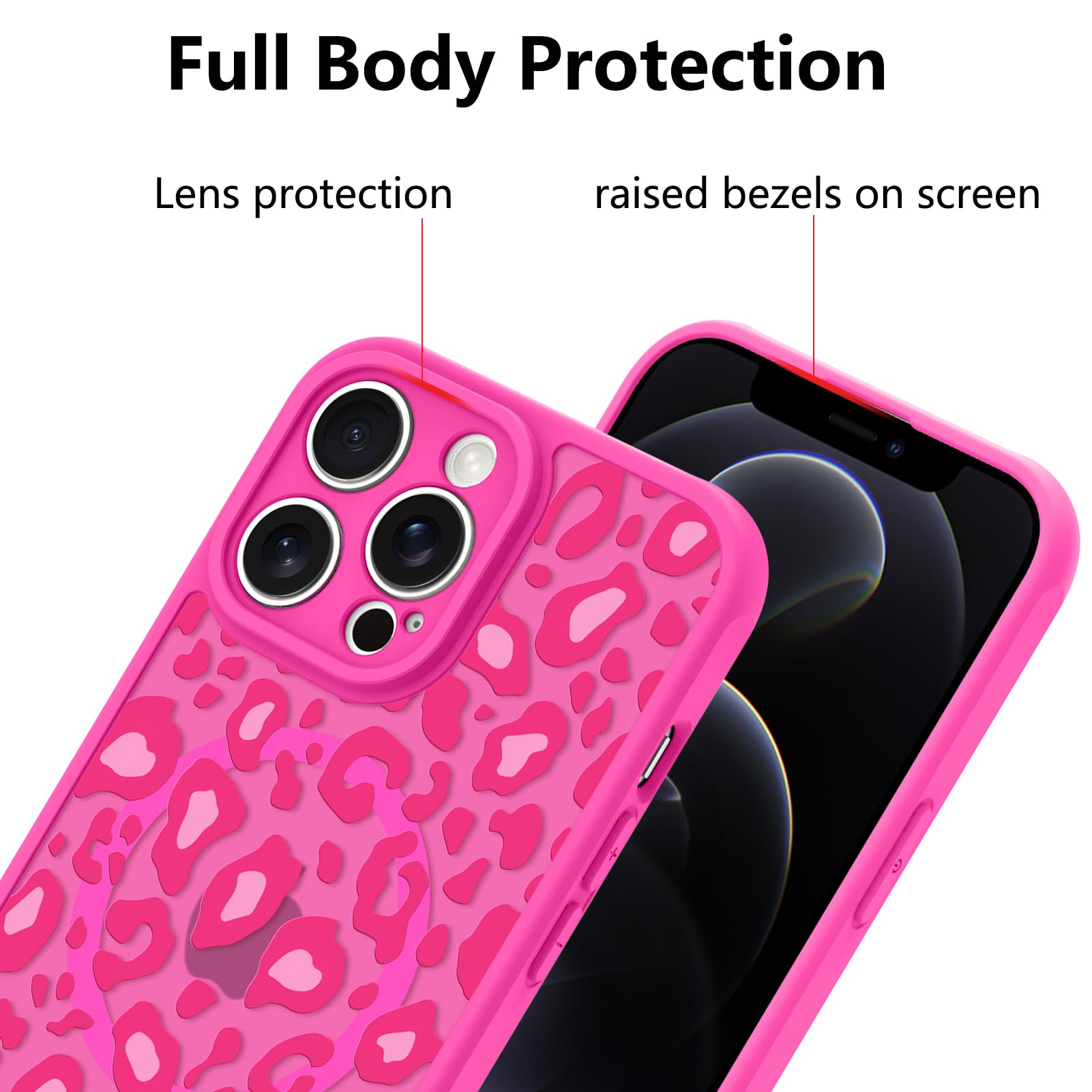 Foto 4 pulgar | Funda Iphone 12 Pro Max Kanghar Con Estampado De Leopardo Rosa Intenso - Venta Internacional.