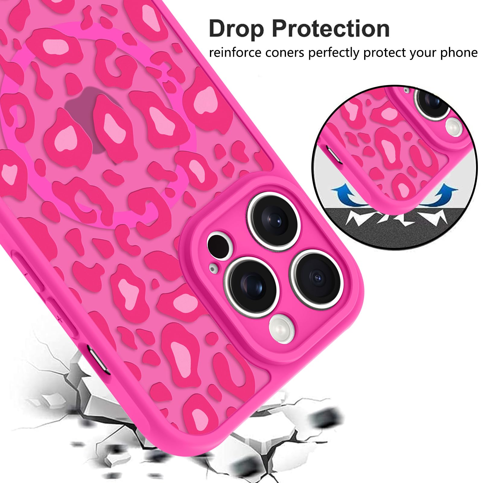 Foto 5 pulgar | Funda Iphone 12 Pro Max Kanghar Con Estampado De Leopardo Rosa Intenso - Venta Internacional.