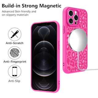 Foto 5 | Funda Iphone 12 Pro Max Kanghar Con Estampado De Leopardo Rosa Intenso - Venta Internacional.