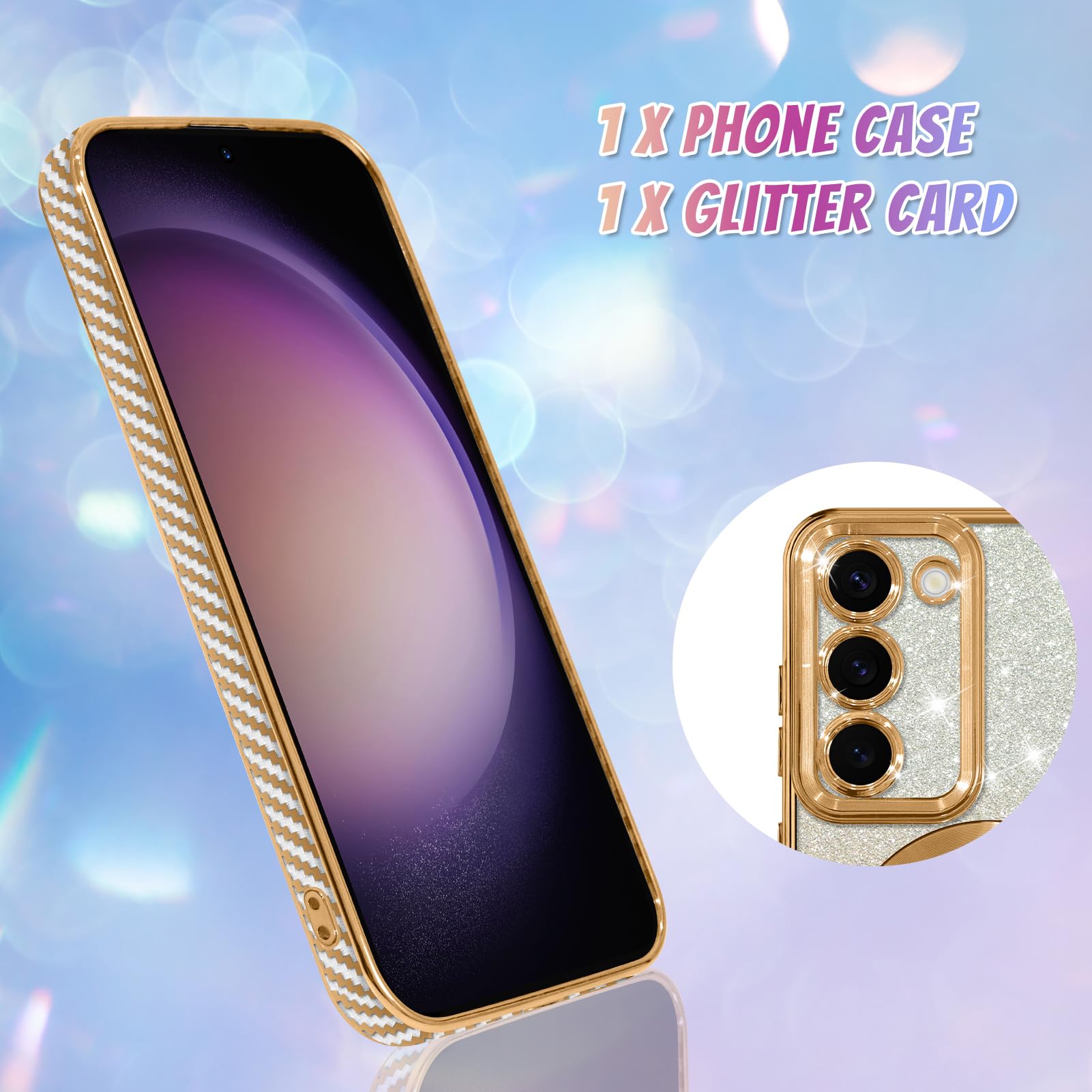 Foto 3 pulgar | Funda De Teléfono Bonoma Compatible Con Samsung Galaxy S23 Gold - Venta Internacional.