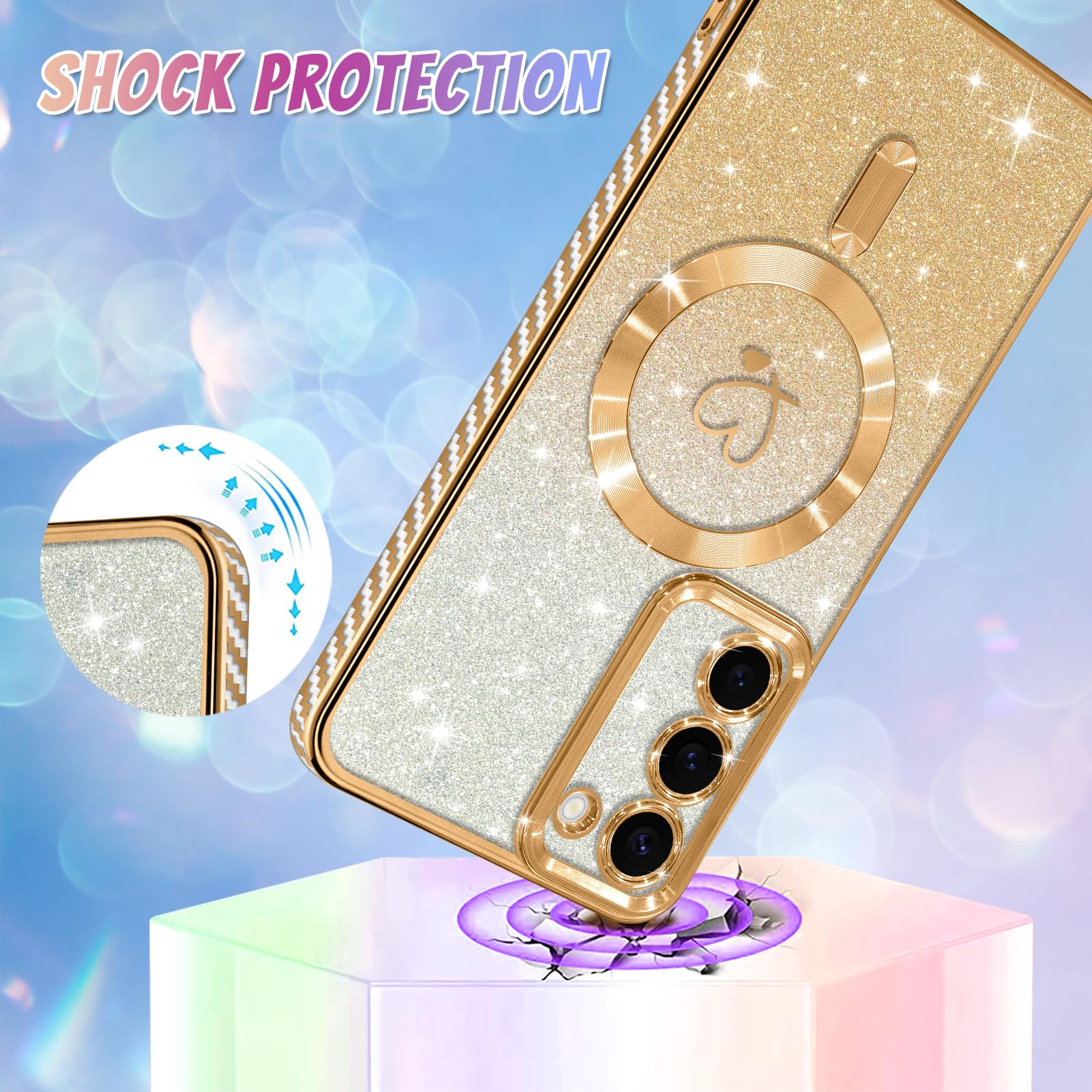 Foto 4 pulgar | Funda De Teléfono Bonoma Compatible Con Samsung Galaxy S23 Gold - Venta Internacional.