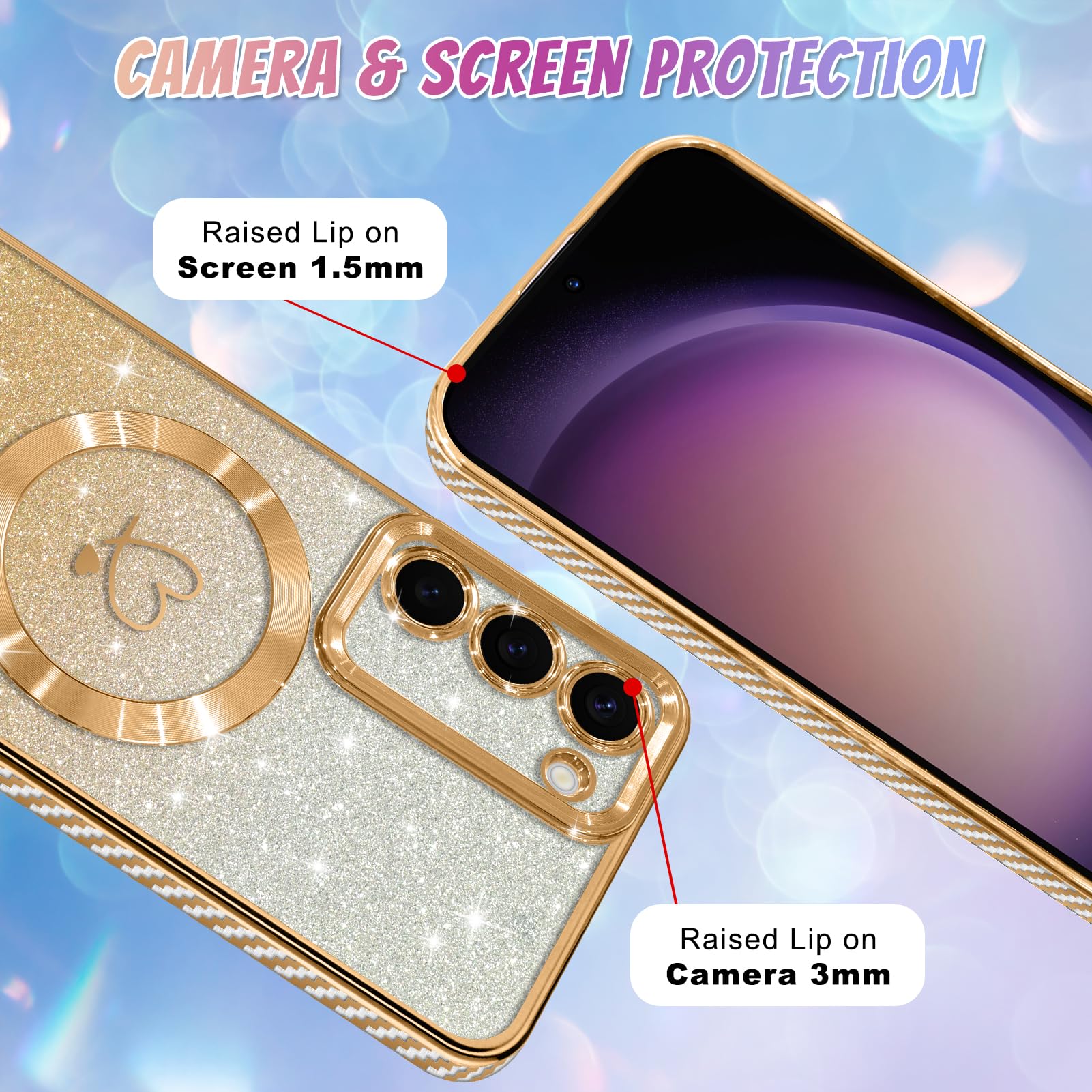 Foto 5 pulgar | Funda De Teléfono Bonoma Compatible Con Samsung Galaxy S23 Gold - Venta Internacional.