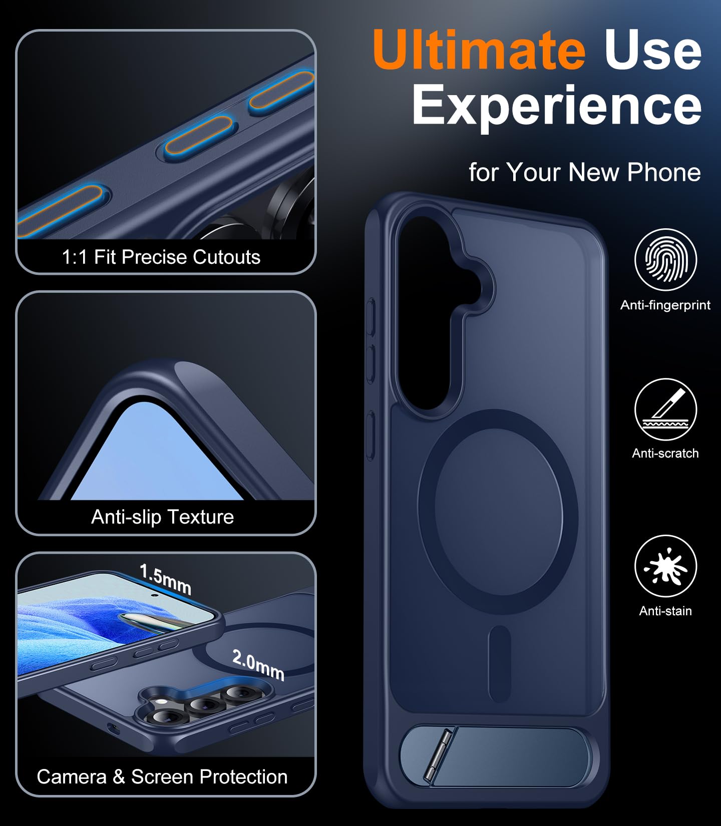Foto 6 | Funda Magnética Temdan Para Samsung Galaxy S25 Plus, Color Azul - Venta Internacional.