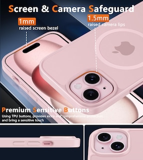 Foto 5 | Funda Fntcase para iPhone 15 Rosa Magnético Mate - Venta Internacional