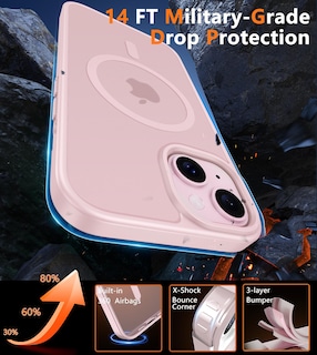 Foto 6 | Funda Fntcase para iPhone 15 Rosa Magnético Mate - Venta Internacional