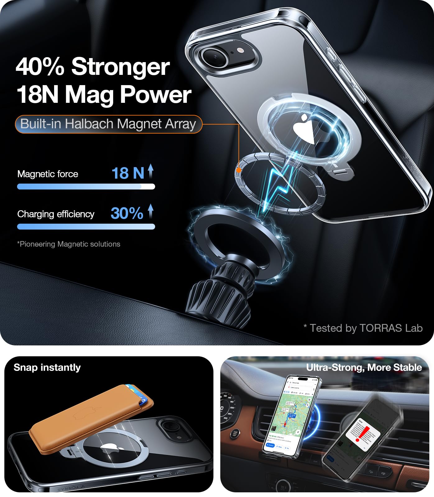 Foto 4 pulgar | Funda De Teléfono Torras 360° Spin Para Iphone 16e Con Soporte 2025, Transparente - Venta Internacional.