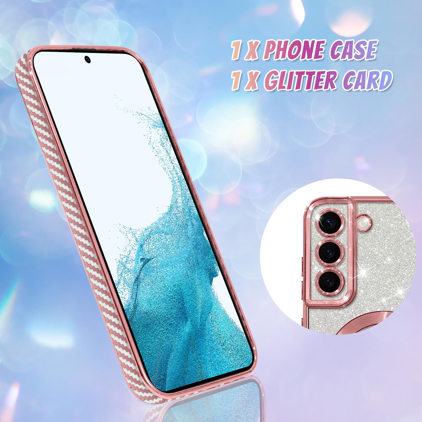 Foto 3 pulgar | Funda Bonoma Para Teléfono Móvil Compatible Con Samsung Galaxy S22, Color Rosa - Venta Internacional.