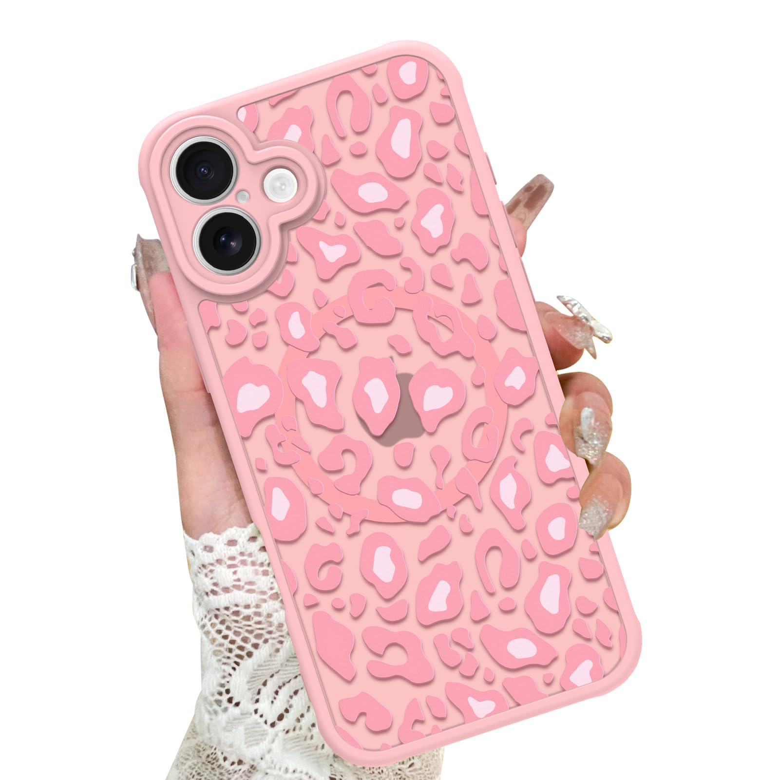 Foto 1 | Funda Kanghar Para Iphone 16 Con Estampado De Leopardo Rosa 6.1 Y Magsafe - Venta Internacional.