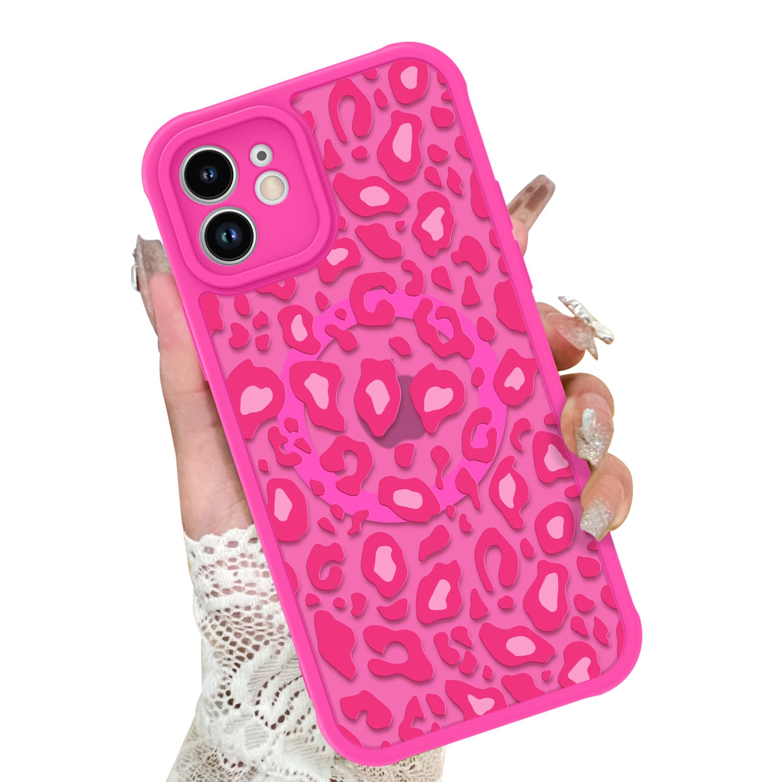 Foto 2 pulgar | Funda Kanghar Para Iphone 12 Con Estampado De Leopardo Rosa Intenso De 6.1 Pulgadas - Venta Internacional.