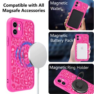 Foto 2 | Funda Kanghar Para Iphone 12 Con Estampado De Leopardo Rosa Intenso De 6.1 Pulgadas - Venta Internacional.