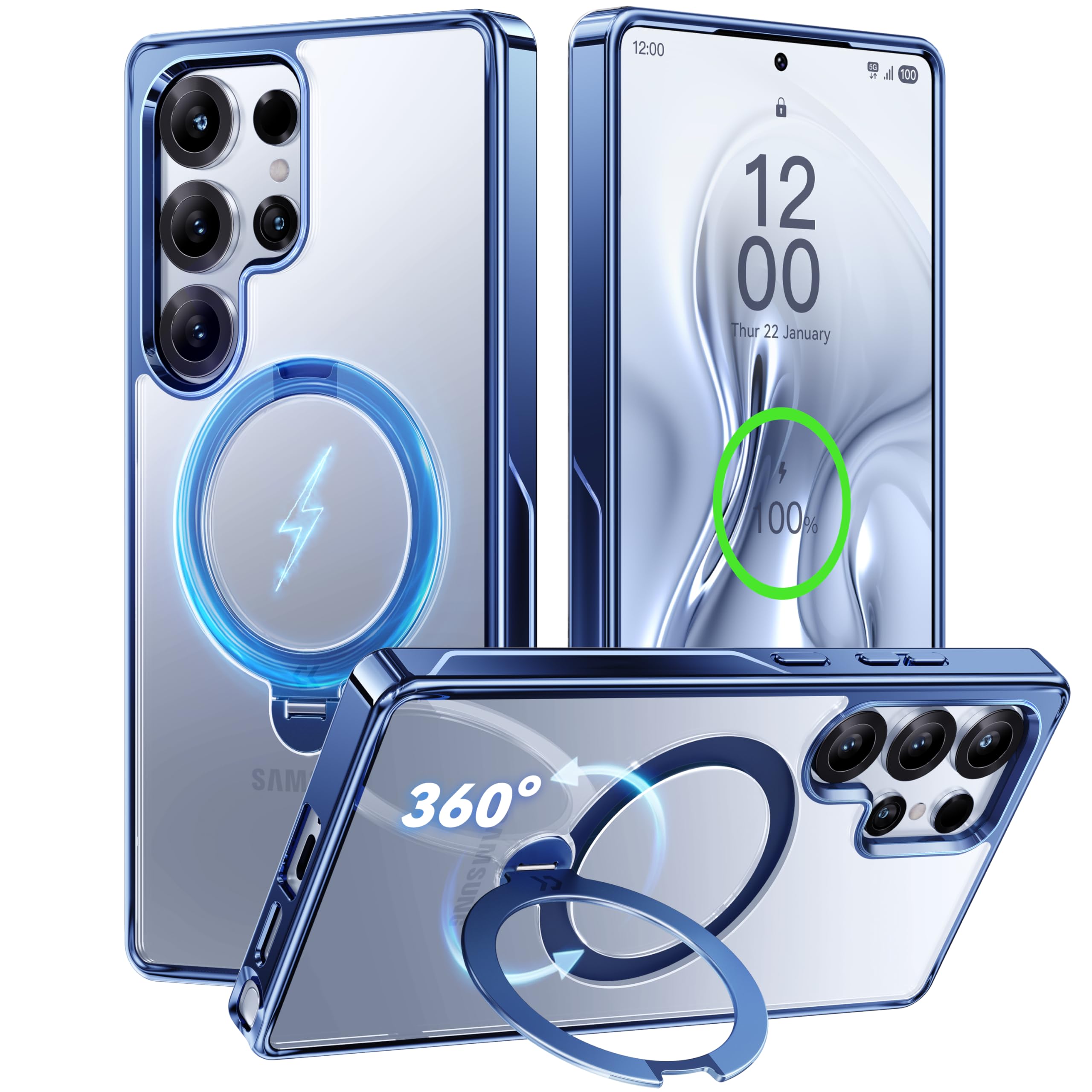 Funda Para Teléfono Casekoo Azul Titanio Magicstand Pro Samsung S25 Ultra - Venta Internacional.