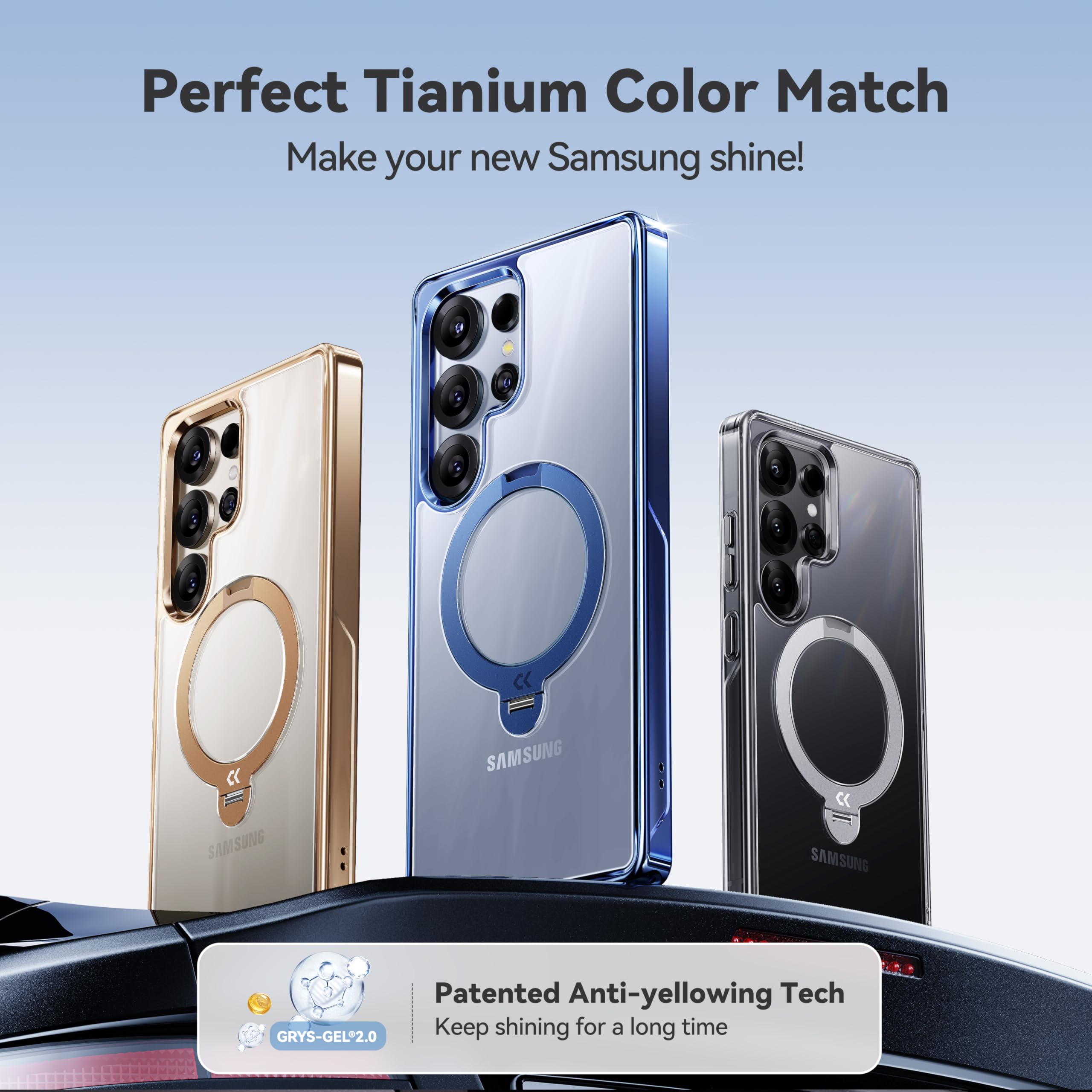 Foto 3 pulgar | Funda Para Teléfono Casekoo Azul Titanio Magicstand Pro Samsung S25 Ultra - Venta Internacional.