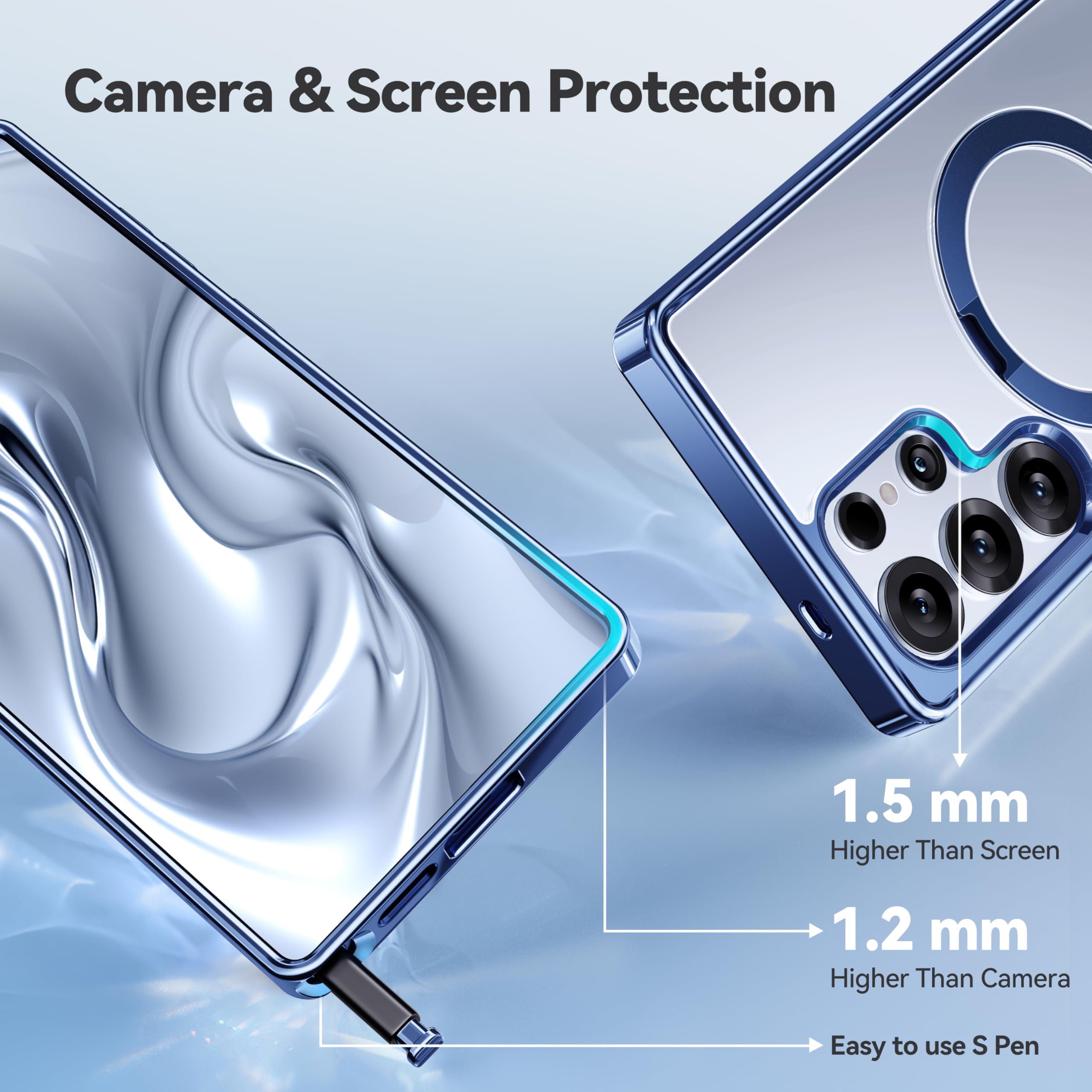 Foto 7 pulgar | Funda Para Teléfono Casekoo Azul Titanio Magicstand Pro Samsung S25 Ultra - Venta Internacional.