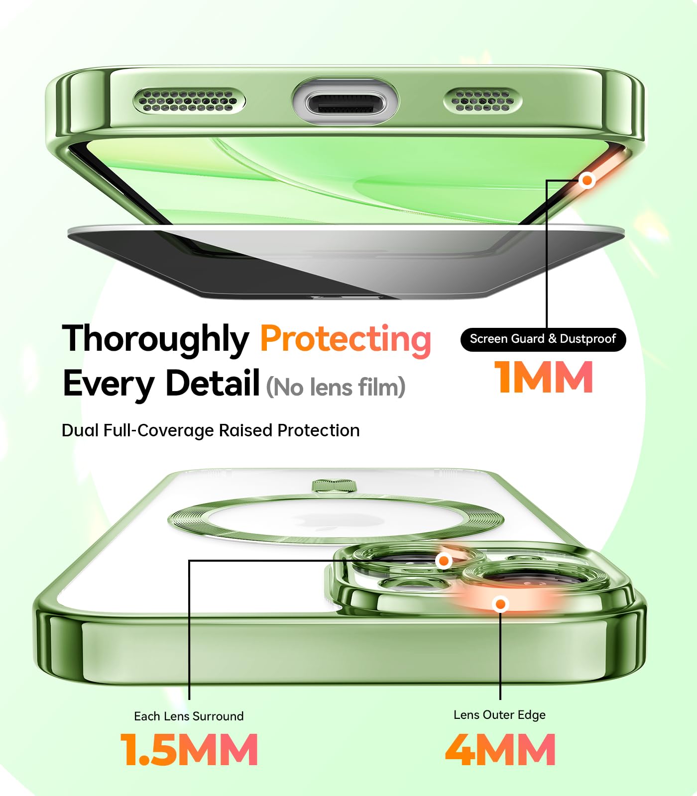 Foto 4 pulgar | Funda Magnética Meifigno Candy Para Iphone 15 Plus De 6.7 Pulgadas, Color Verde - Venta Internacional.