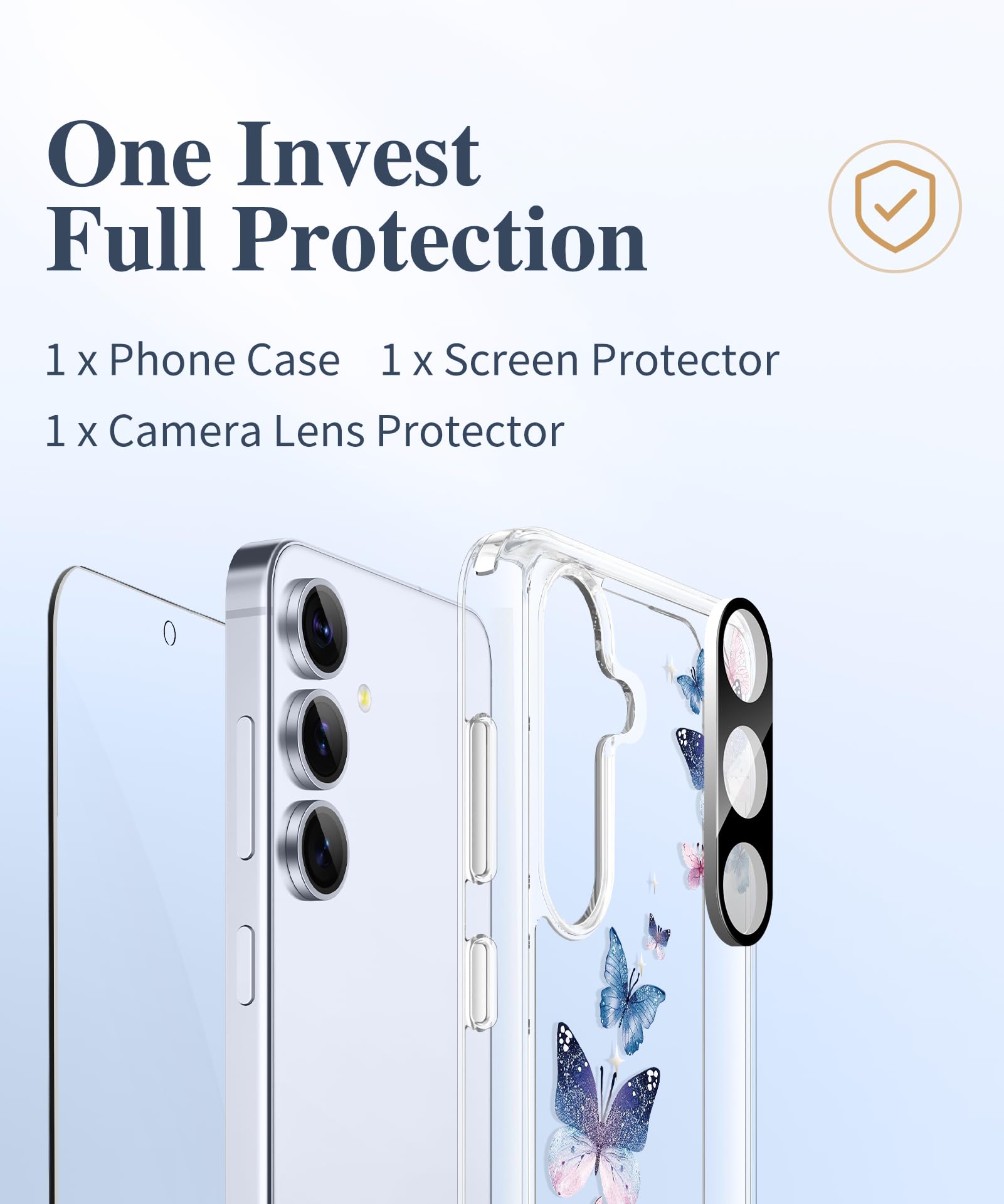 Foto 8 pulgar | Funda De Teléfono Gviewin Para Samsung Galaxy S25 Plus Con Protector - Venta Internacional.