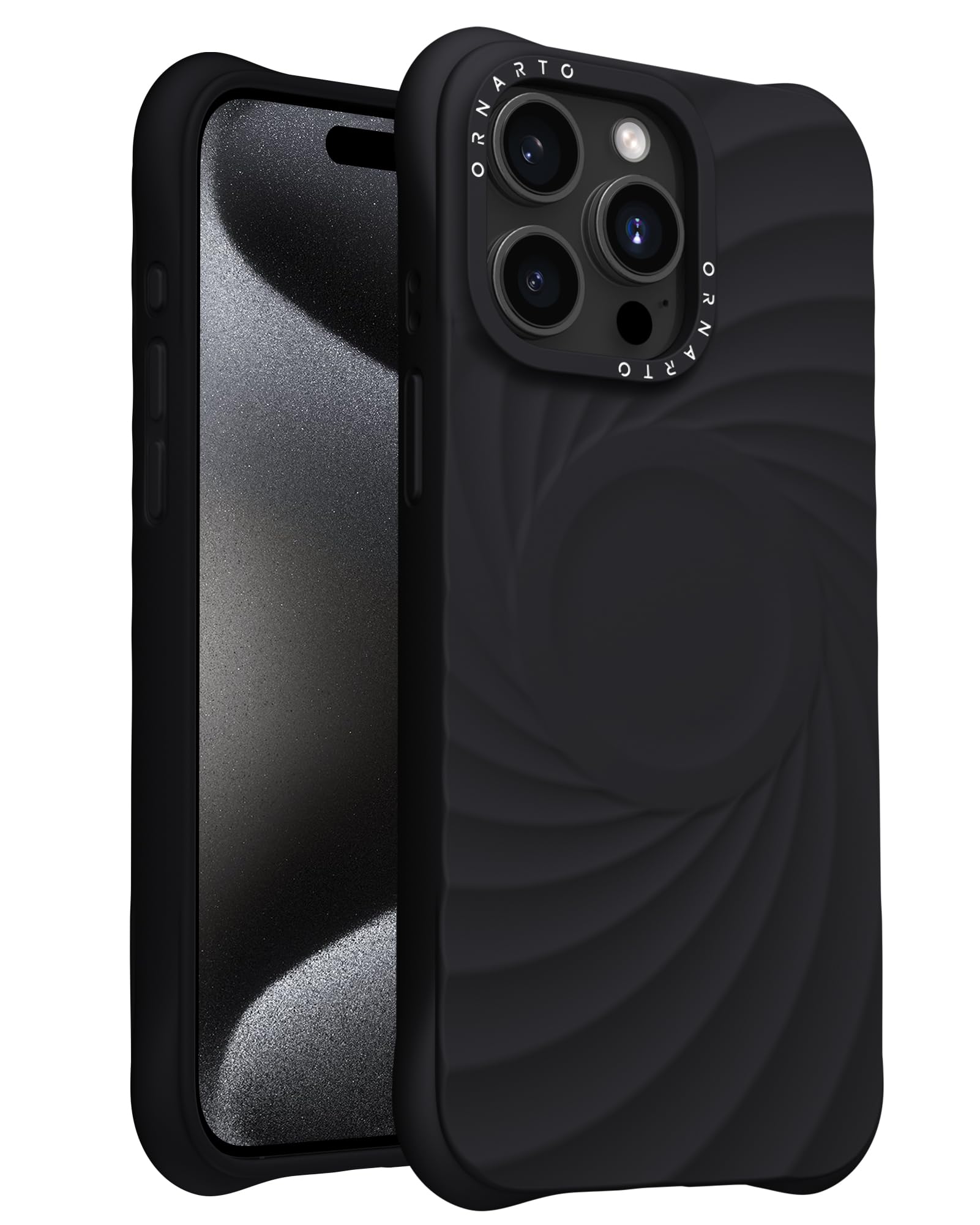 Funda De Teléfono Ornarto Vortuxe Para Iphone 15 Pro Max Negra - Venta Internacional.