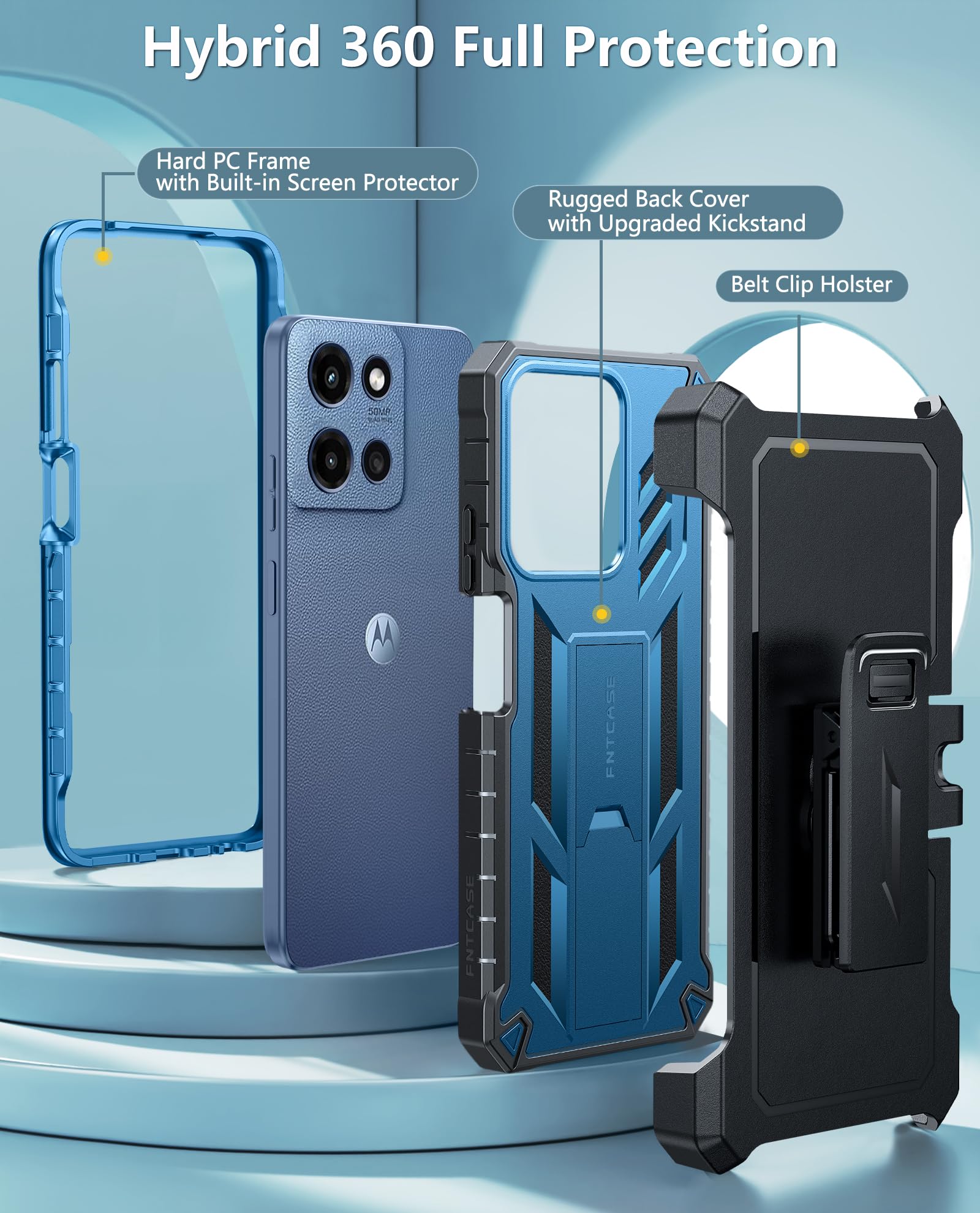 Foto 4 pulgar | Funda De Teléfono Fntcase Para Motorola Moto G 5g 2025 Con Soporte - Venta Internacional.