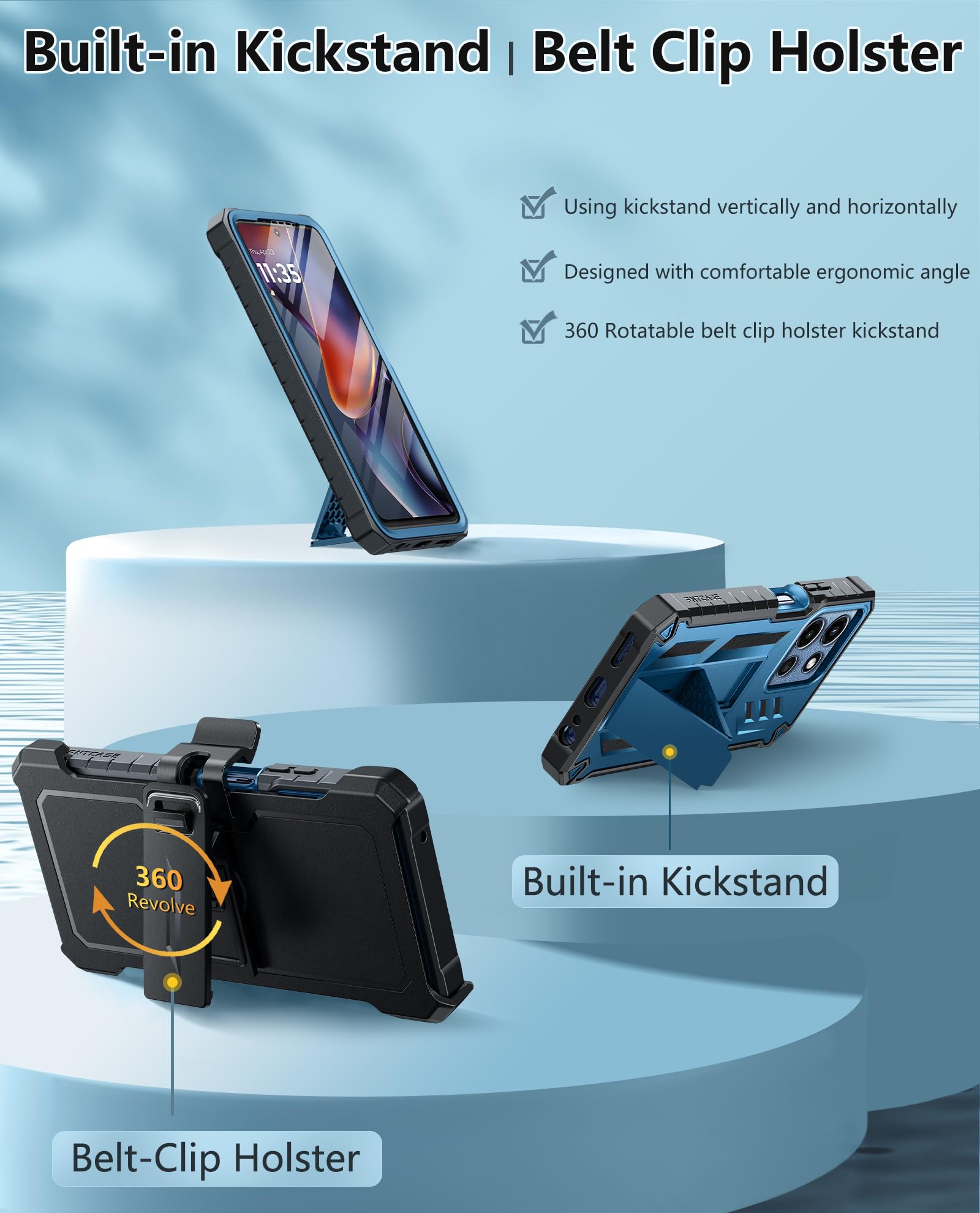 Foto 4 | Funda De Teléfono Fntcase Para Motorola Moto G 5g 2025 Con Soporte - Venta Internacional.