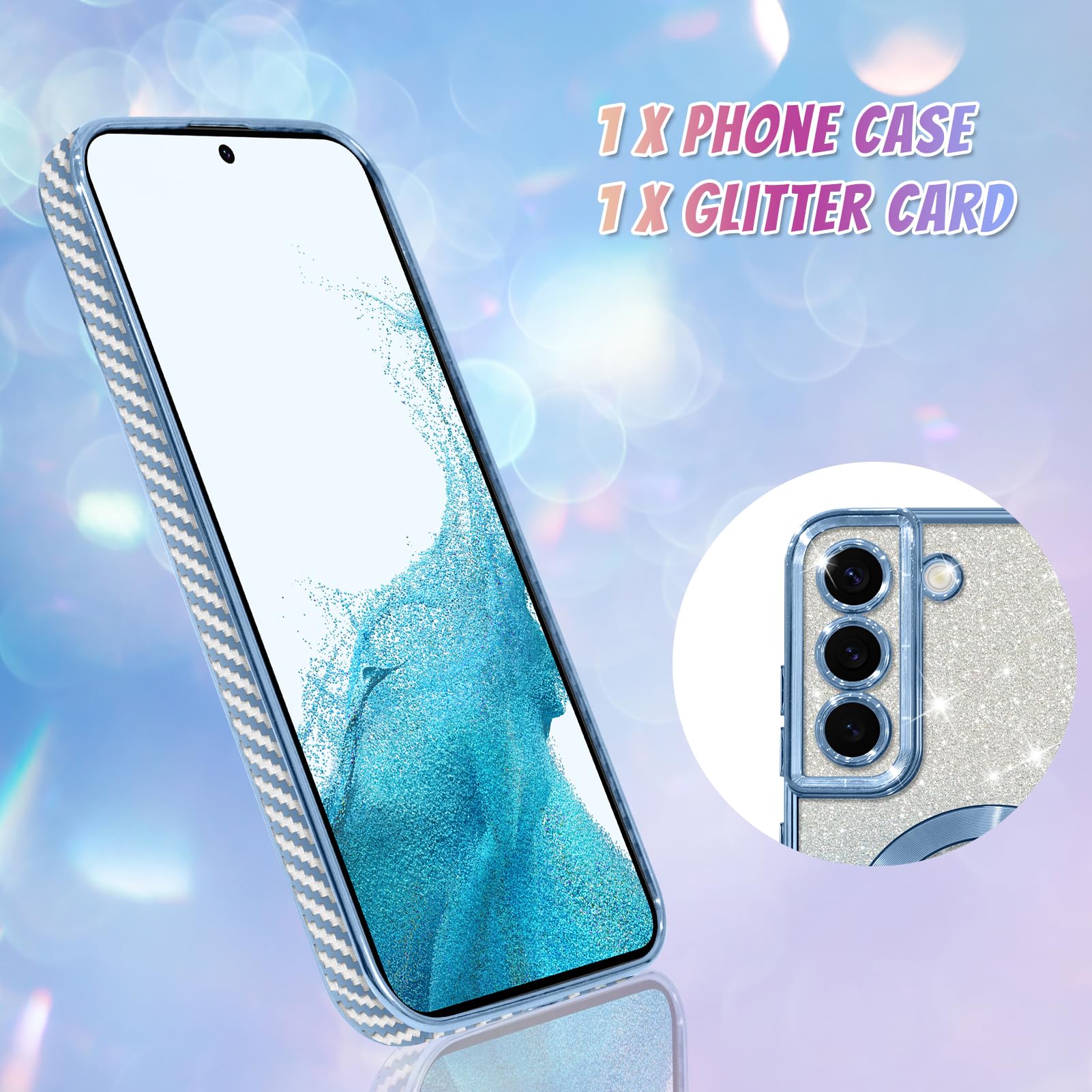 Foto 3 pulgar | Funda De Teléfono Bonoma Compatible Con Samsung Galaxy S22 Blue - Venta Internacional.