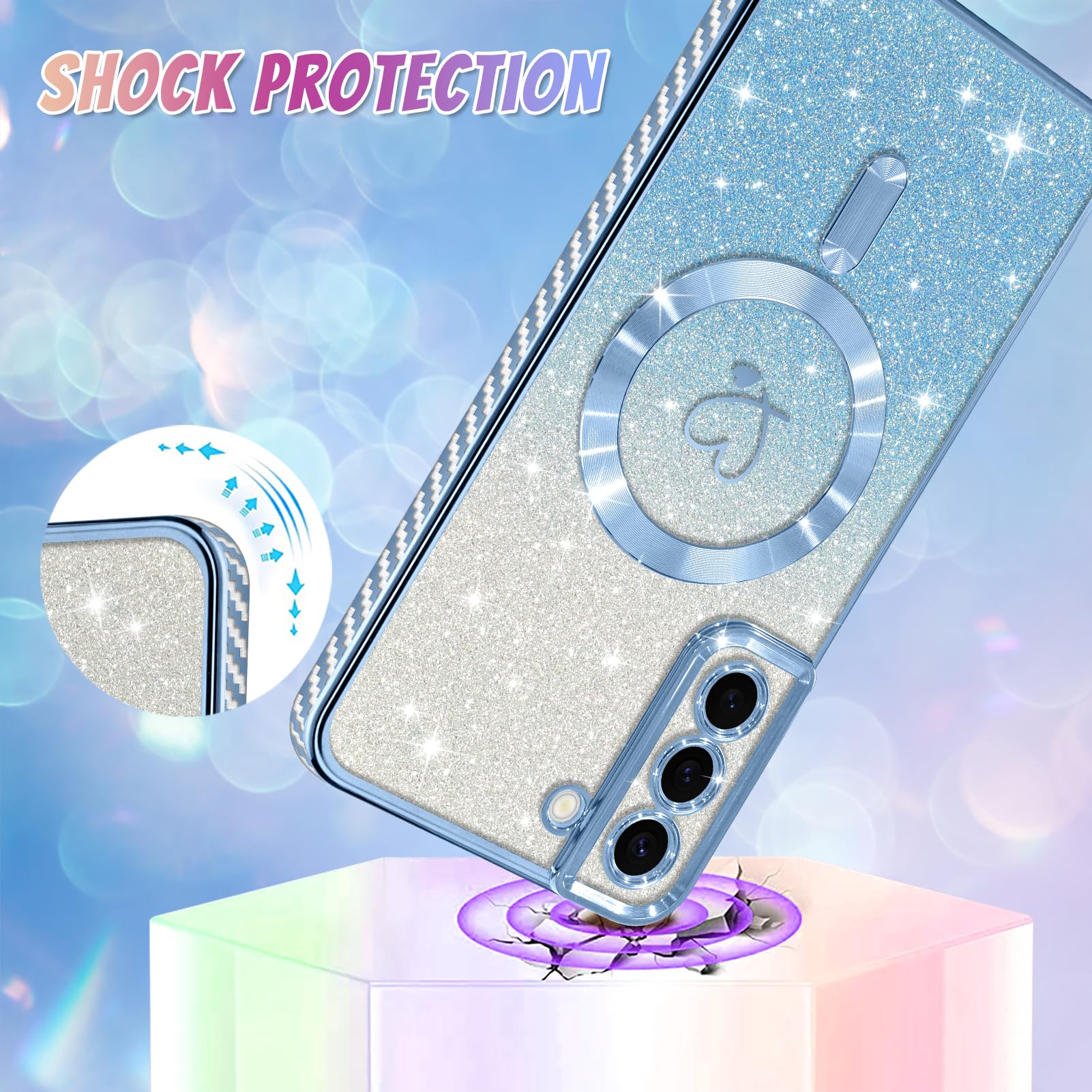 Foto 4 pulgar | Funda De Teléfono Bonoma Compatible Con Samsung Galaxy S22 Blue - Venta Internacional.
