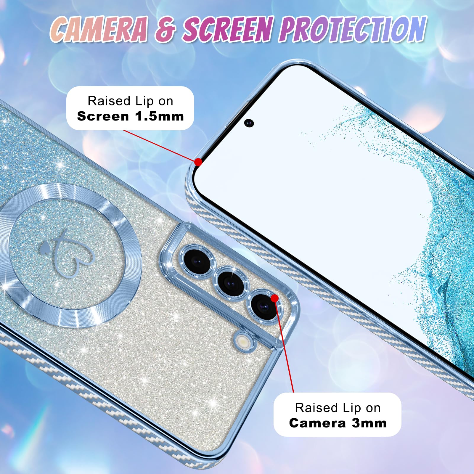 Foto 5 pulgar | Funda De Teléfono Bonoma Compatible Con Samsung Galaxy S22 Blue - Venta Internacional.