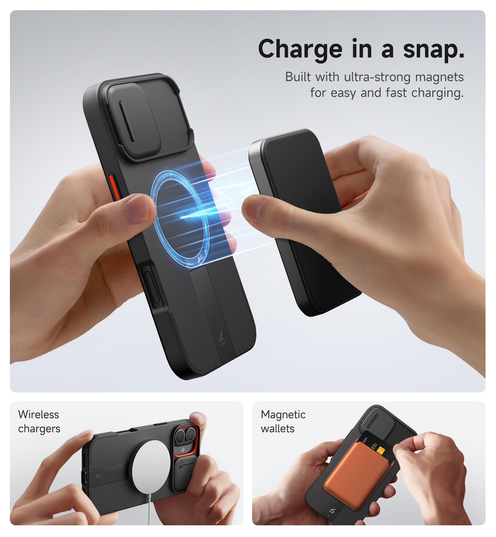 Foto 4 pulgar | Funda Suritch Para Iphone 16 Plus Con Cámara Magnética Deslizante Negra - Venta Internacional.