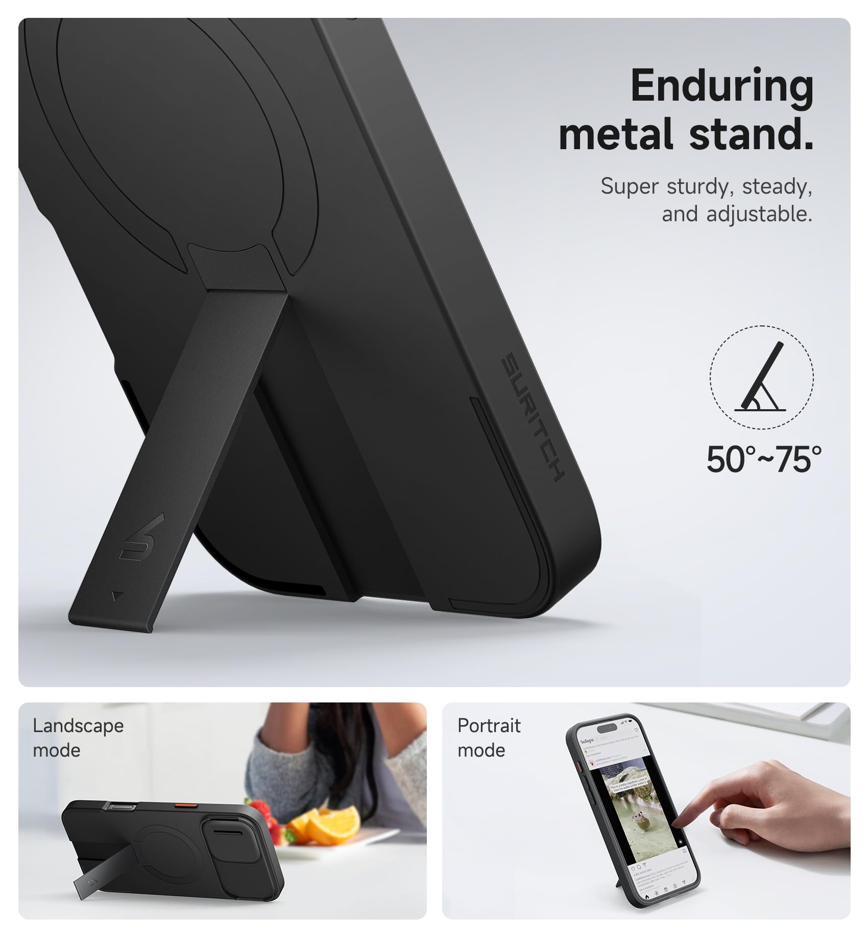 Foto 5 | Funda Suritch Para Iphone 16 Plus Con Cámara Magnética Deslizante Negra - Venta Internacional.
