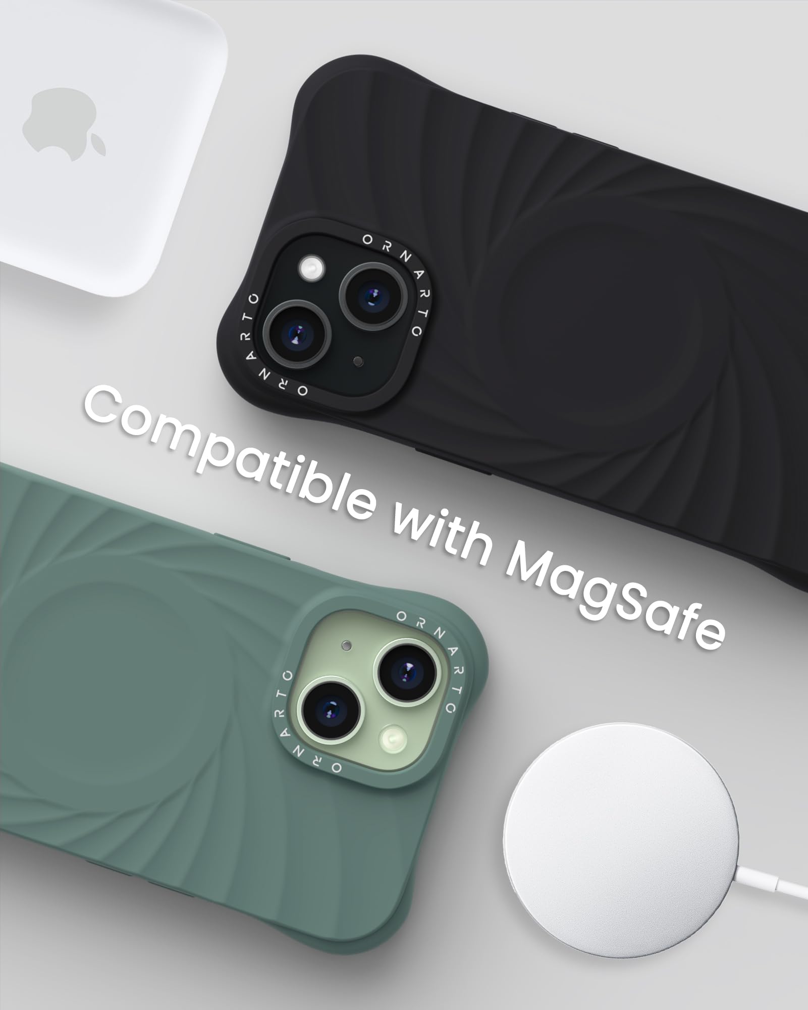 Foto 7 | Funda Ornarto Vortuxe Para Iphone 15 6.1 De Silicona Negra - Venta Internacional.