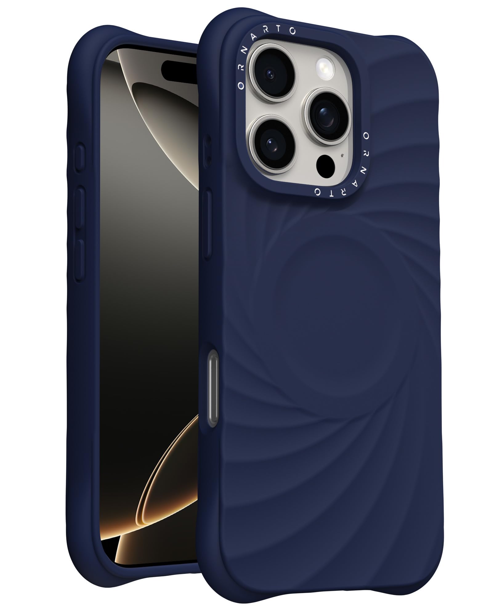 Funda Ornarto Vortuxe Para Iphone 16 Pro Azul Marino - Venta Internacional.