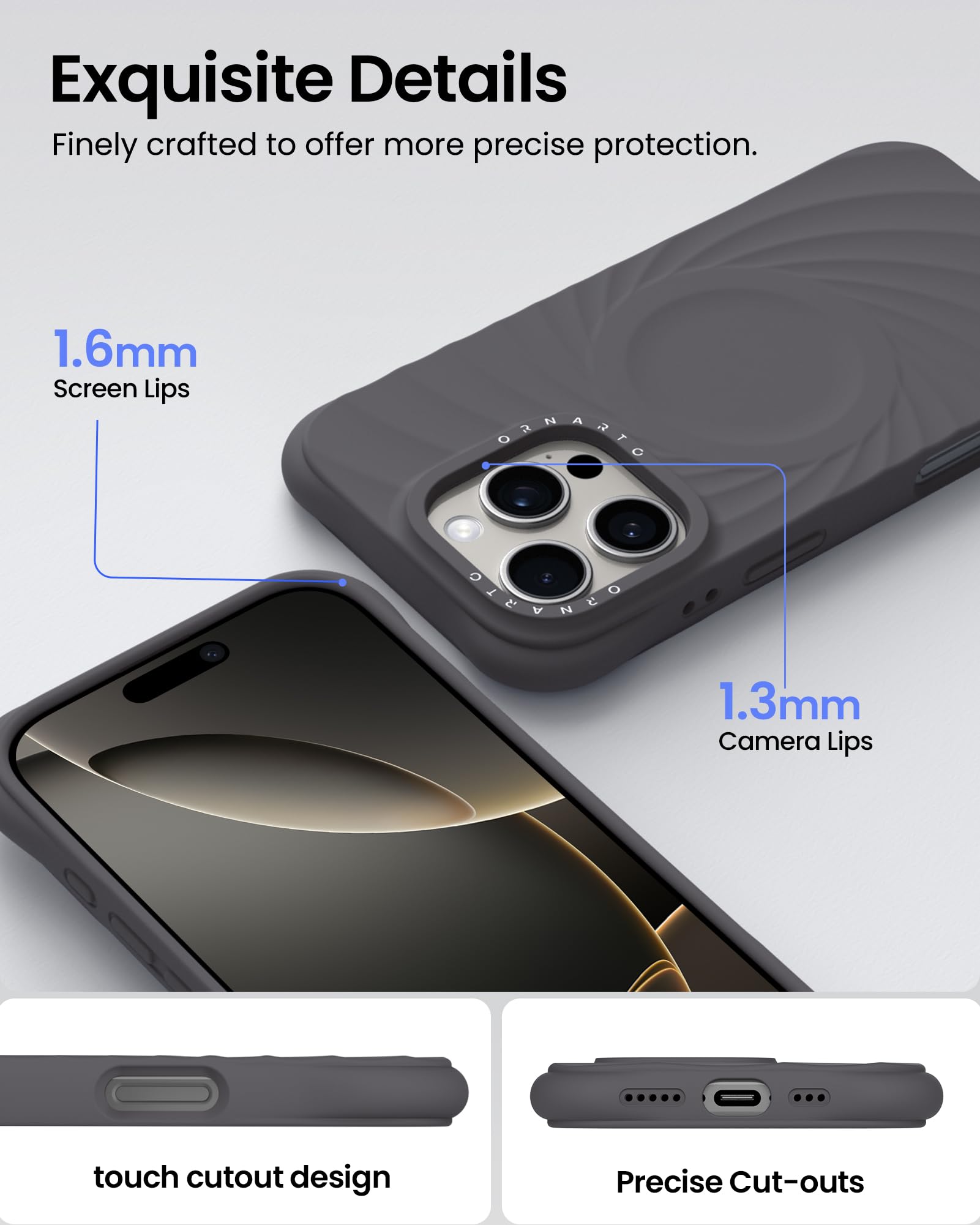 Foto 5 pulgar | Funda De Teléfono Ornarto Vortuxe Para Iphone 16 Pro 6.3 Con Magsafe - Venta Internacional.