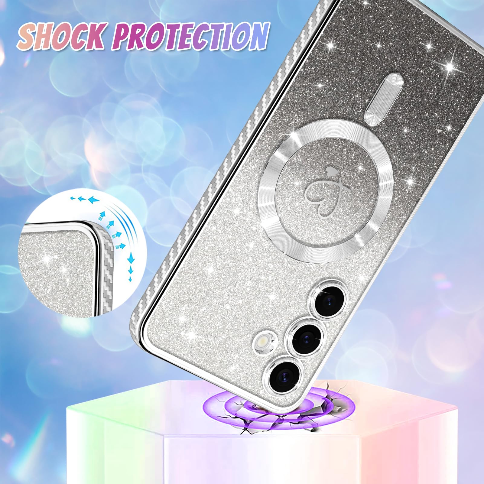 Foto 4 pulgar | Funda Bonoma Para Teléfono Móvil Compatible Con Samsung Galaxy S24 Silver - Venta Internacional.