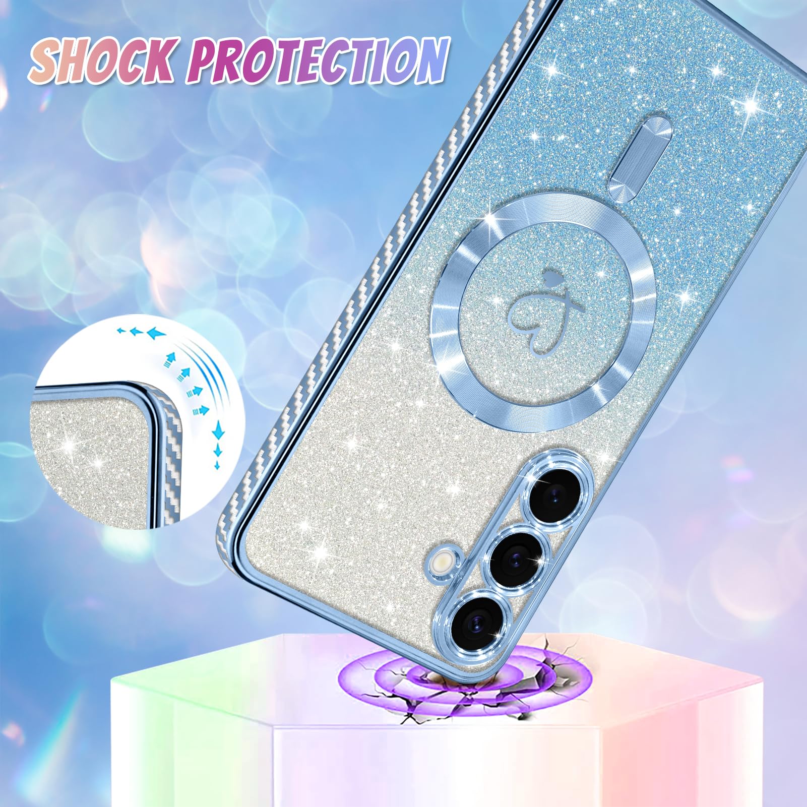 Foto 4 pulgar | Funda De Teléfono Bonoma Compatible Con Samsung Galaxy S25 Blue - Venta Internacional.
