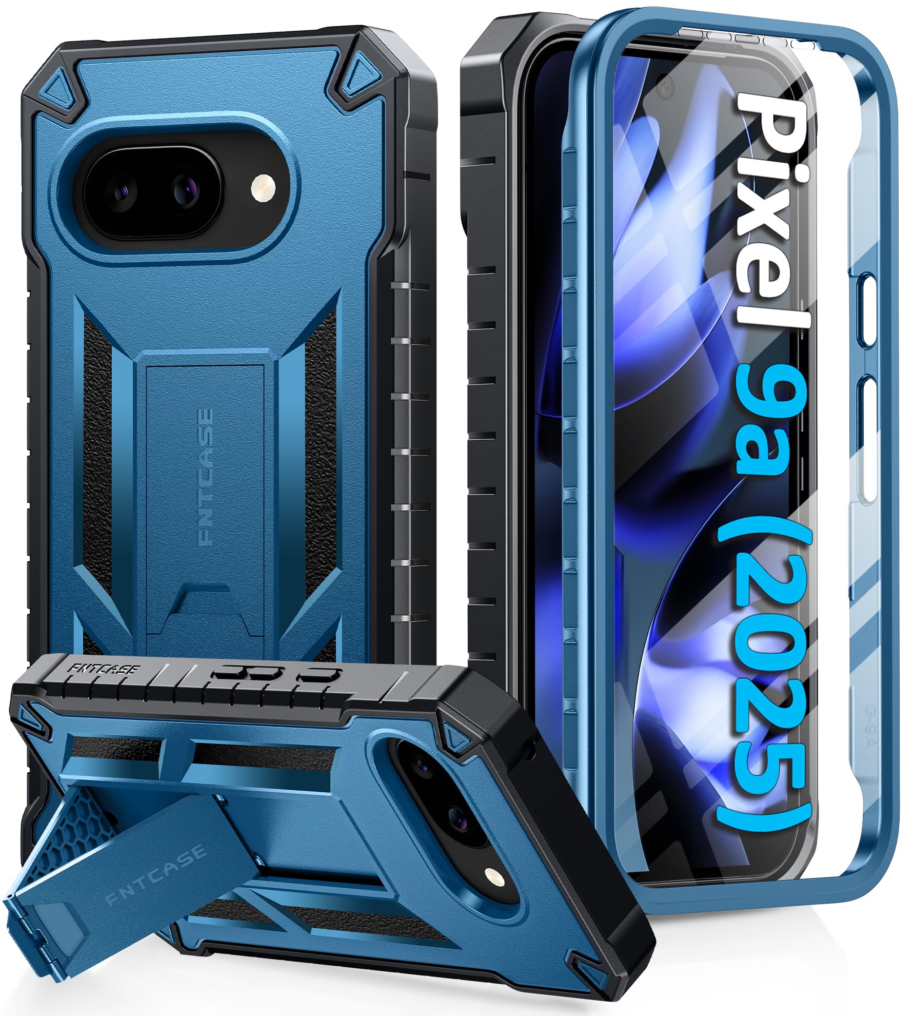 Foto 2 pulgar | Funda De Teléfono Fntcase Para Google Pixel 9a Con Soporte, Color Azul - Venta Internacional.