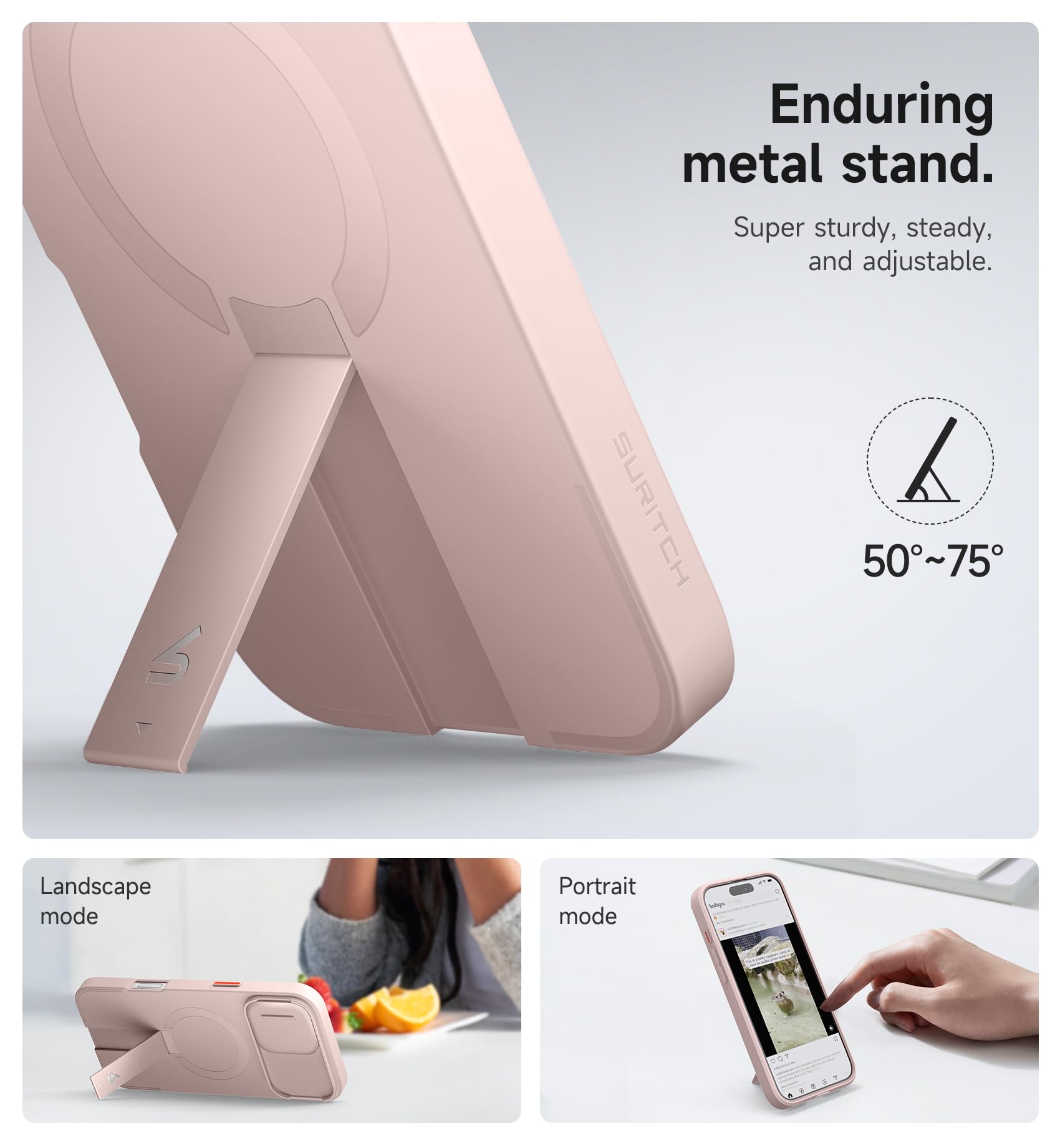 Foto 6 pulgar | Funda Suritch Para Iphone 16 Plus Con Cámara Magnética Slide Pink - Venta Internacional.